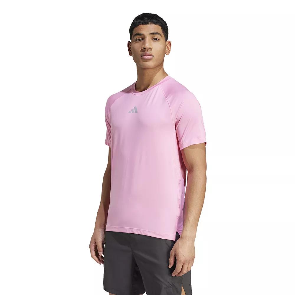 Men's adidas Gym+ Training Tee, Size: Large, Bliss Pink Product Image