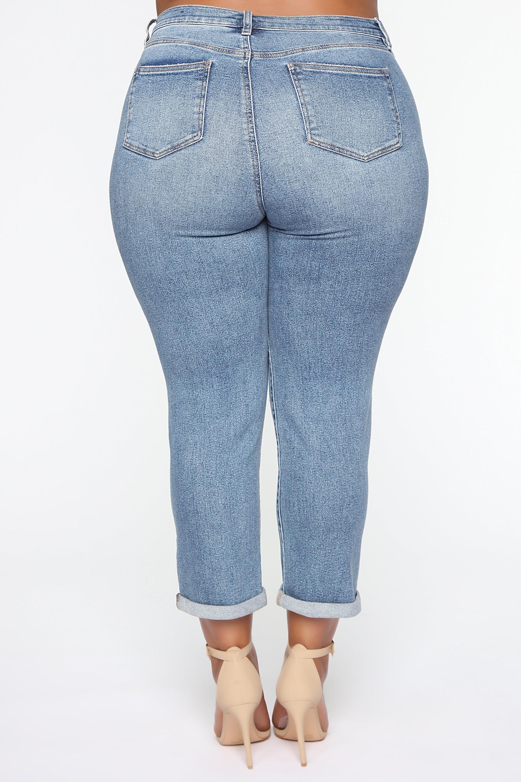Need A New High Rise Mom Jeans - Medium Blue Wash Product Image