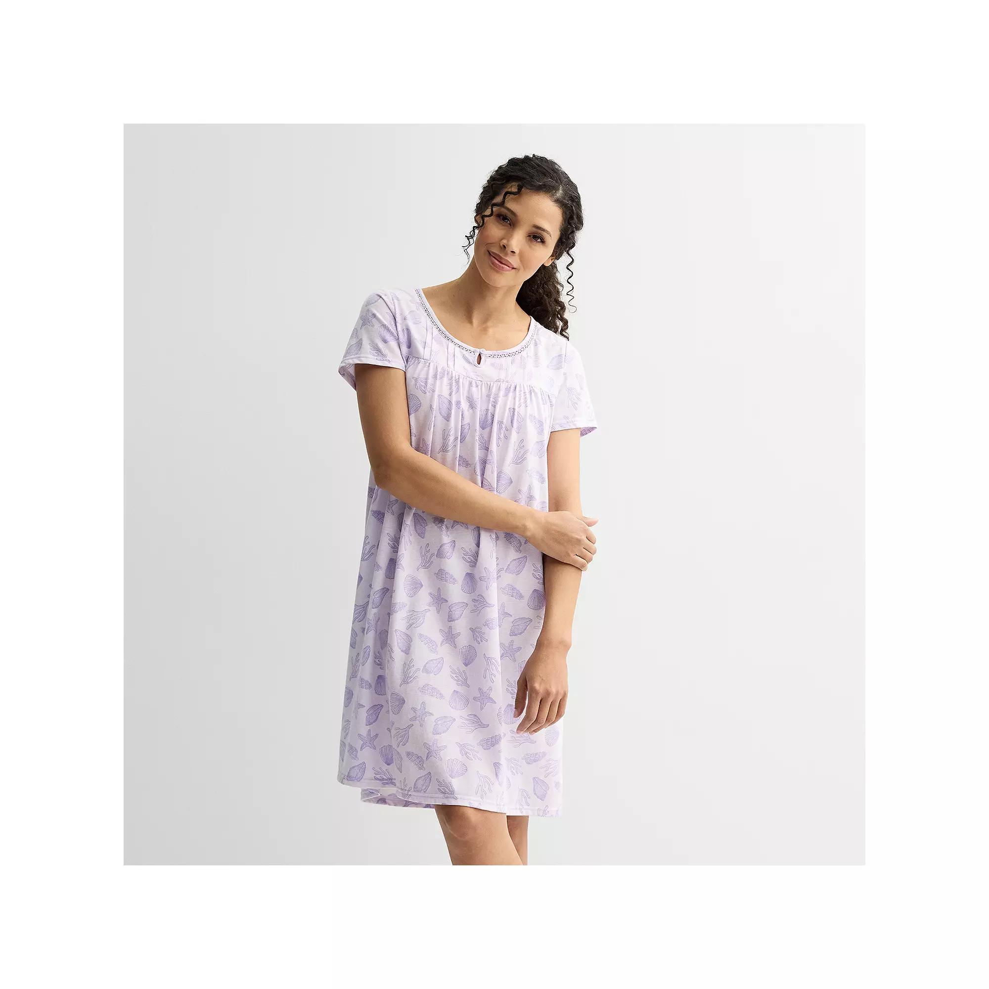 Women's Croft & Barrow® Knit Sleep Gown, Size: Small, Purple Shell Product Image
