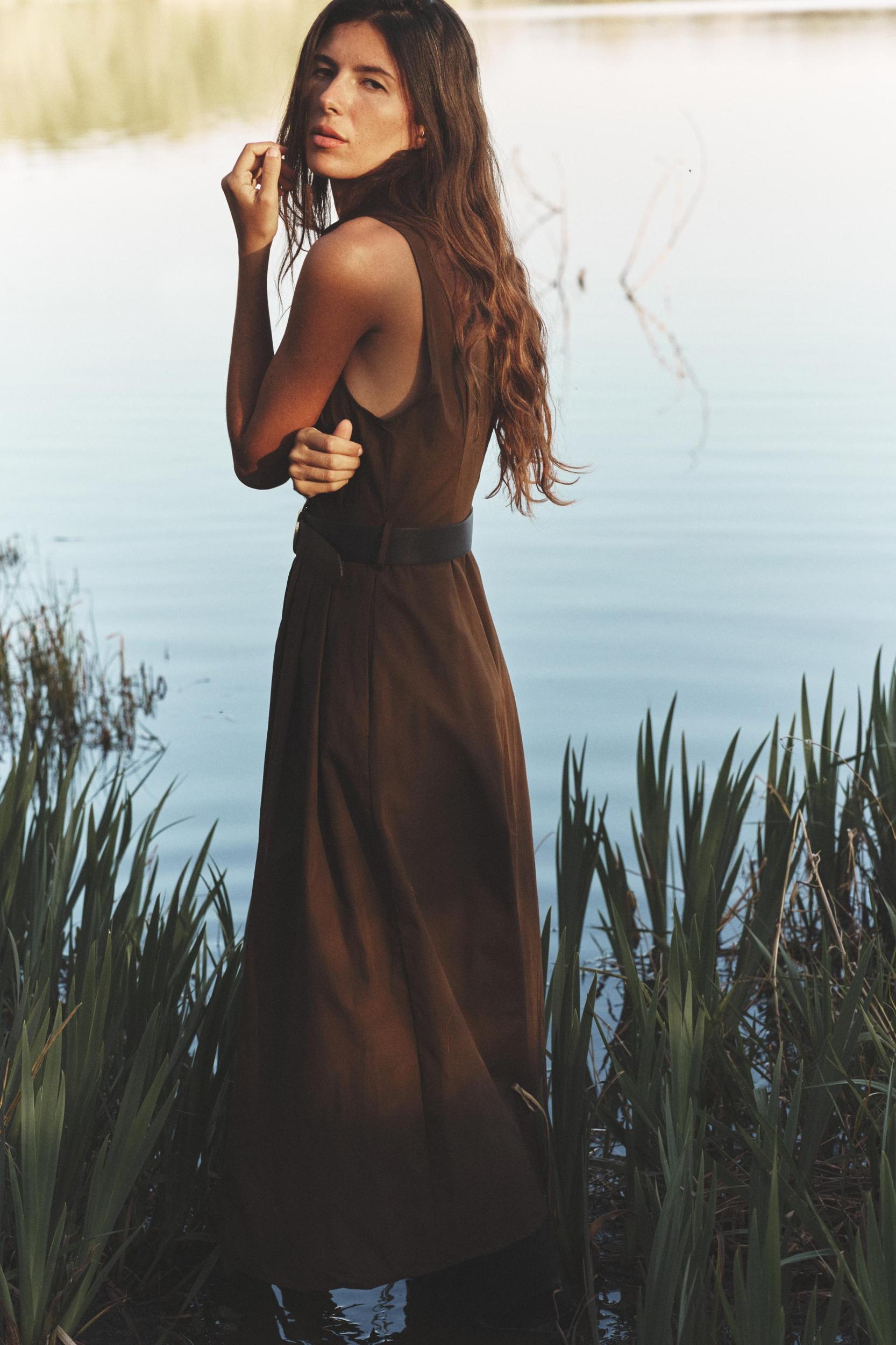 BELTED MIDI DRESS Product Image