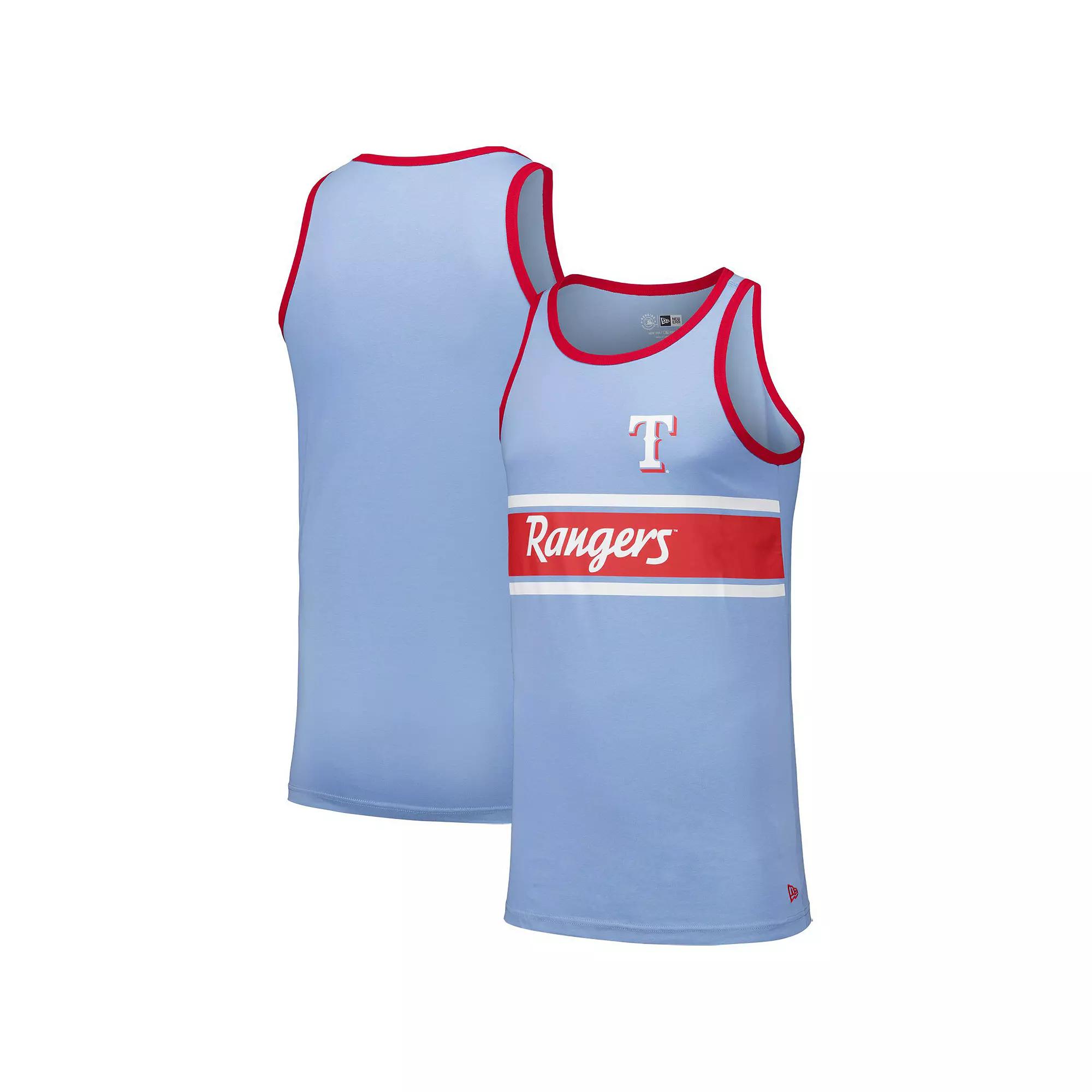 Men's New Era Light Blue Texas Rangers Jersey Ringer Tank Top,  Product Image