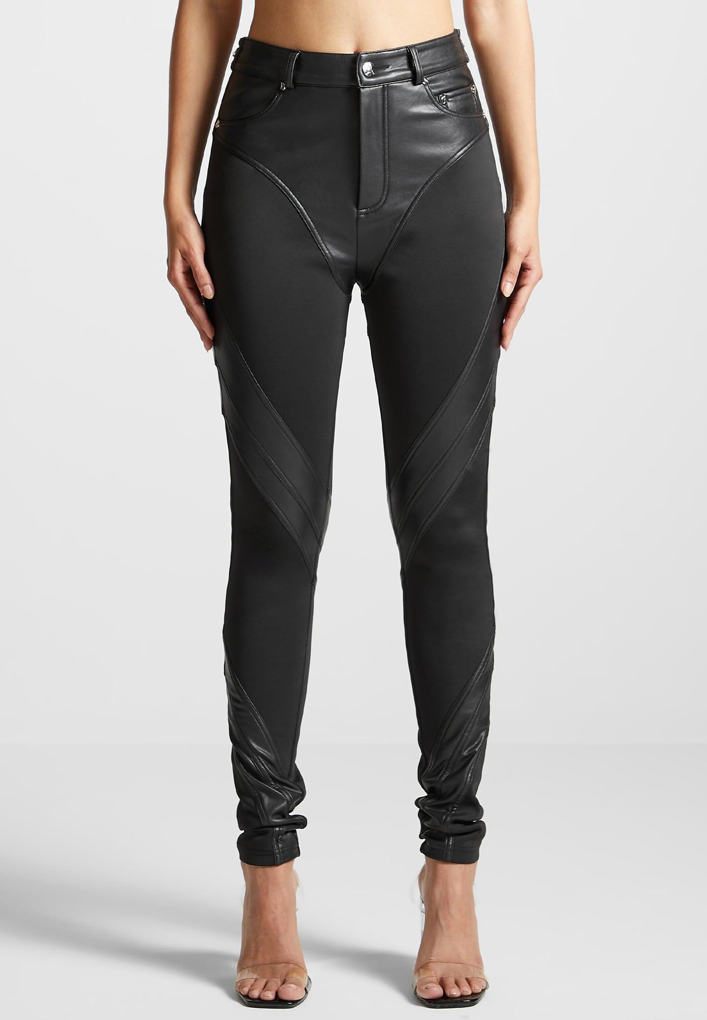 Leather Contour Leggings - Black Female Product Image