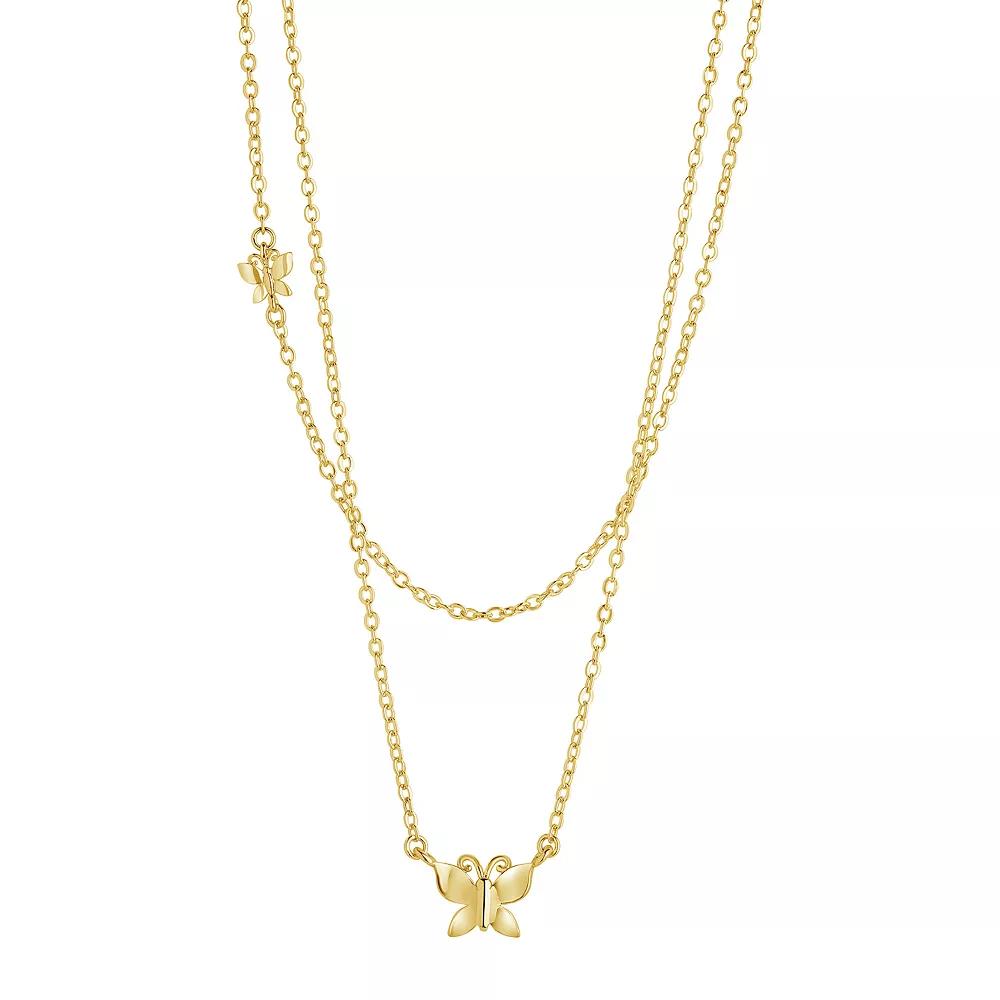 MC Collective Butterfly Chain Layered Necklace, Women's, Size: 16", Gold Tone Product Image