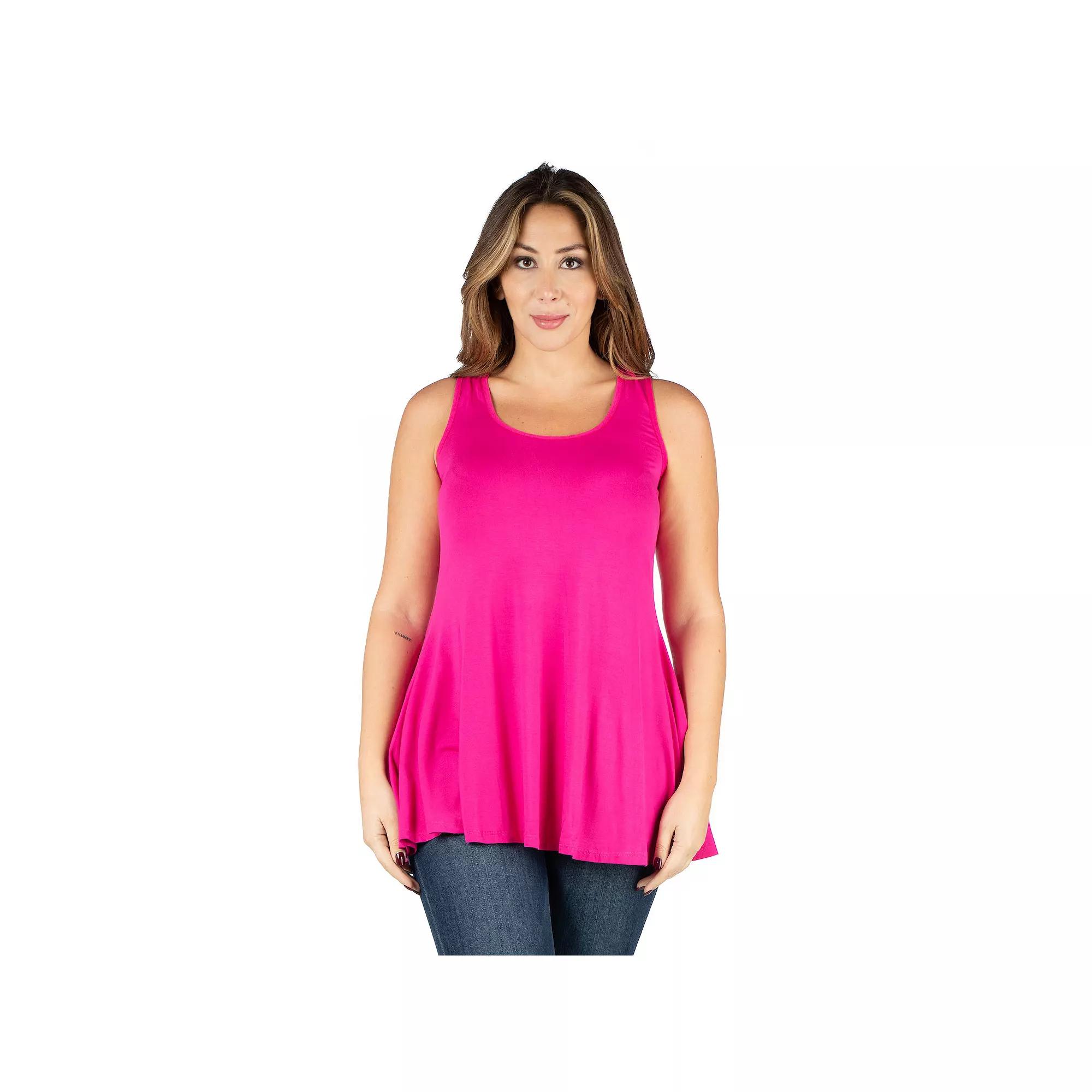 Plus Size 24Seven Comfort Apparel Sleeveless Tunic Tank Top, Womens Product Image