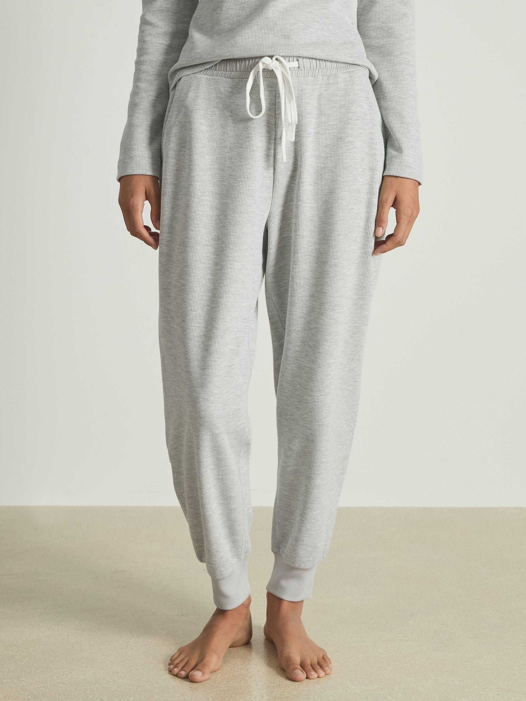Waffle Jersey Joggers with Cotton in Grey Marl Product Image