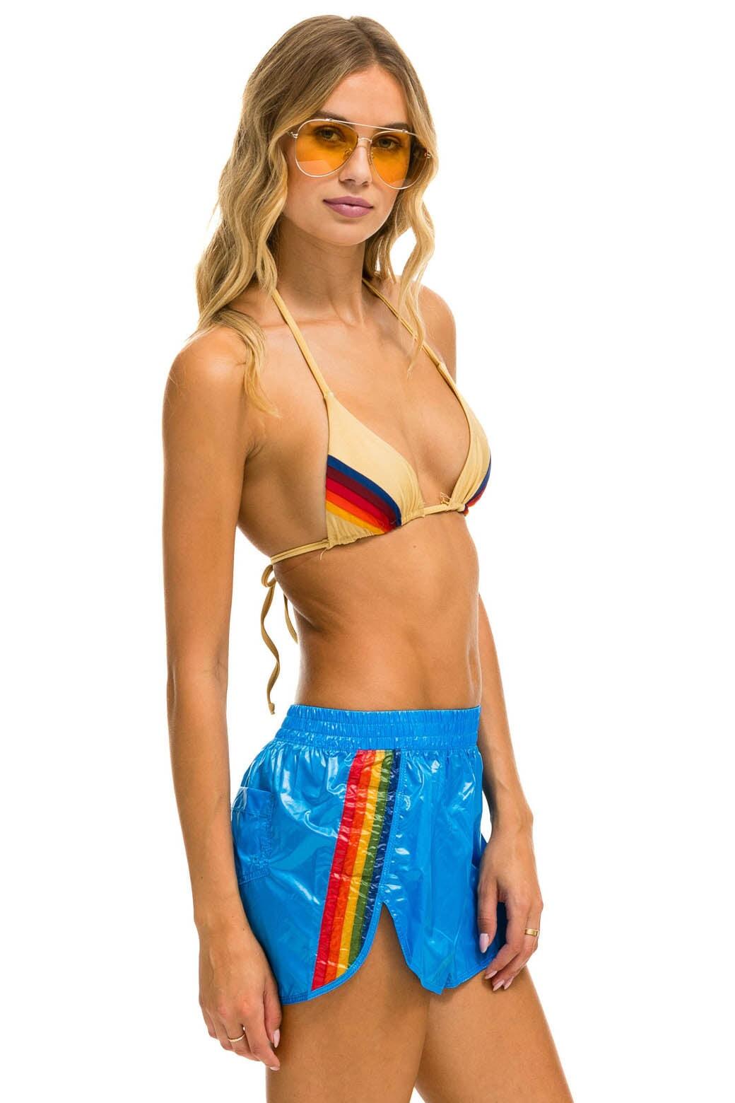 5 STRIPE NYLON JOGGER SHORT - BLUE CINA Female Product Image