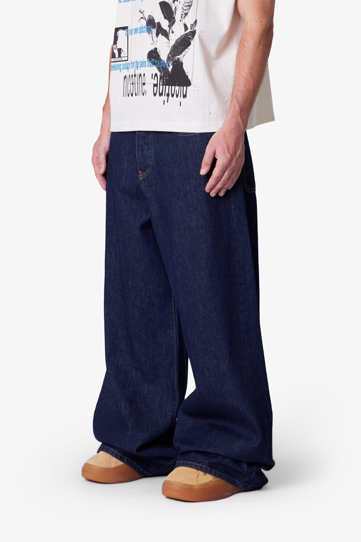 Raw Baggy Rave Denim - Washed Indigo Product Image