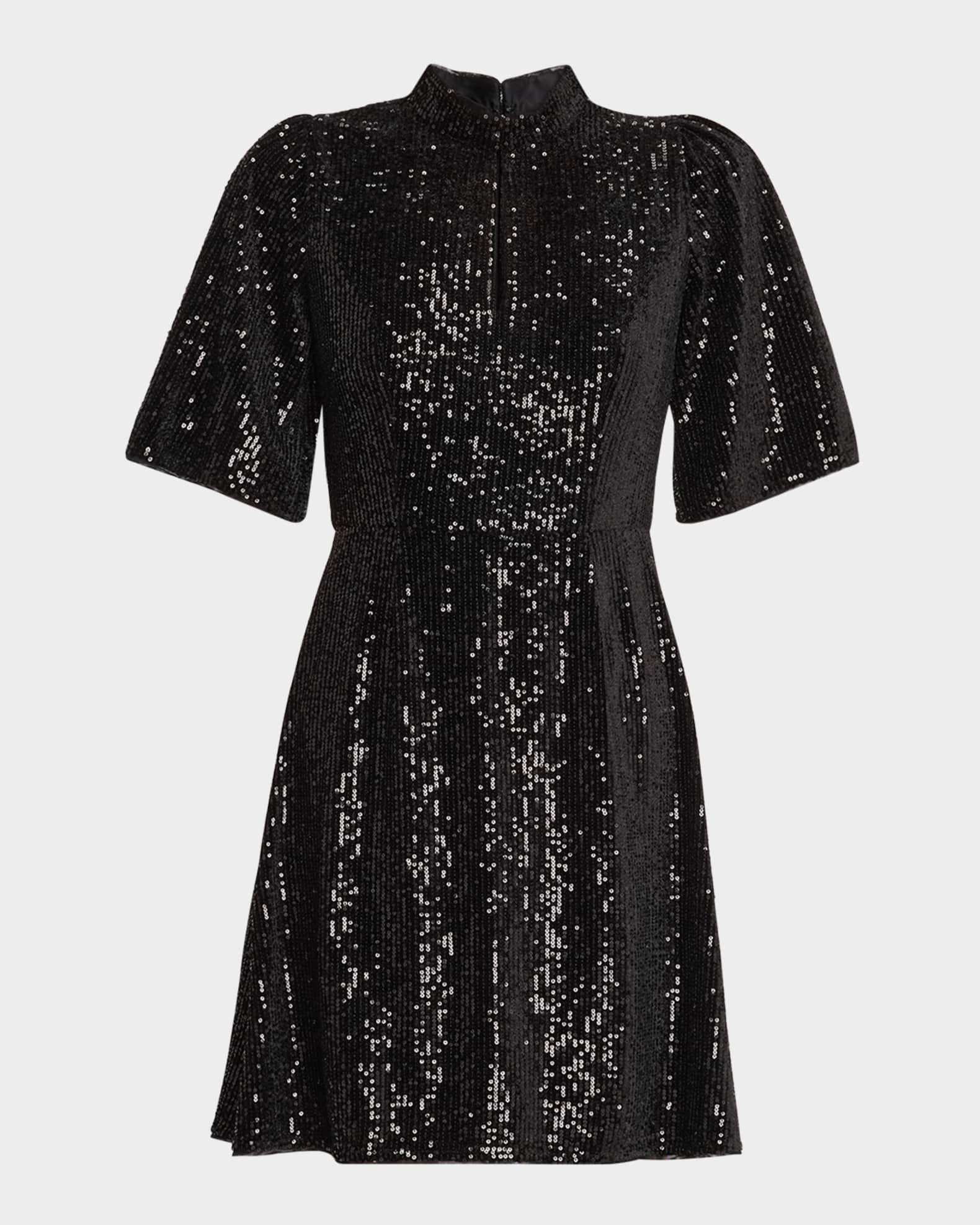 Eve Cutout Mock-Neck Sequin Mini Dress Product Image