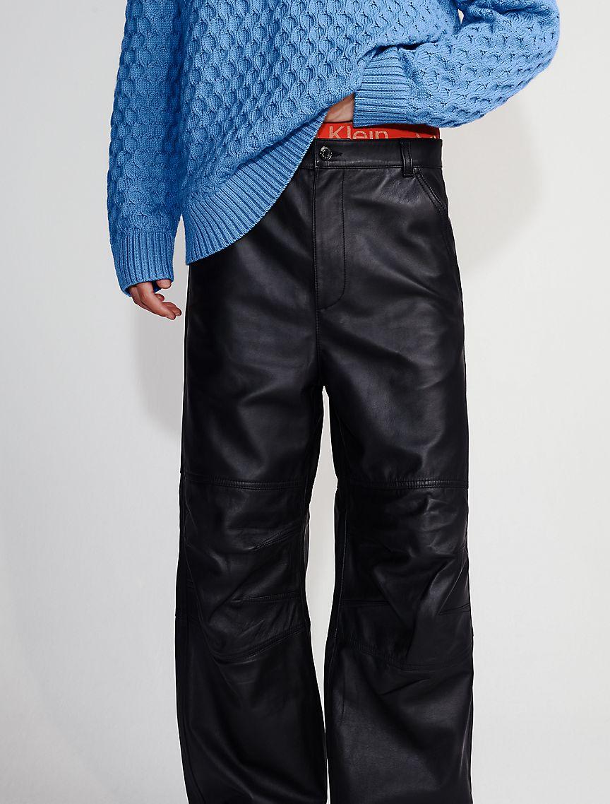 Leather Wide Leg Chinos Product Image