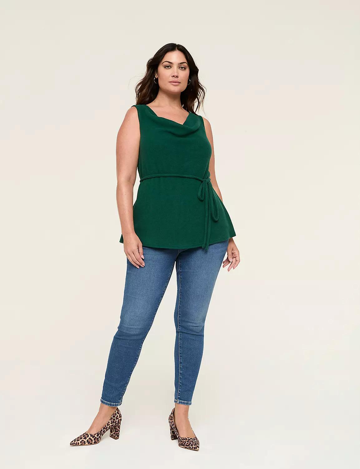 Sleeveless Drape-Neck Tie Top Product Image