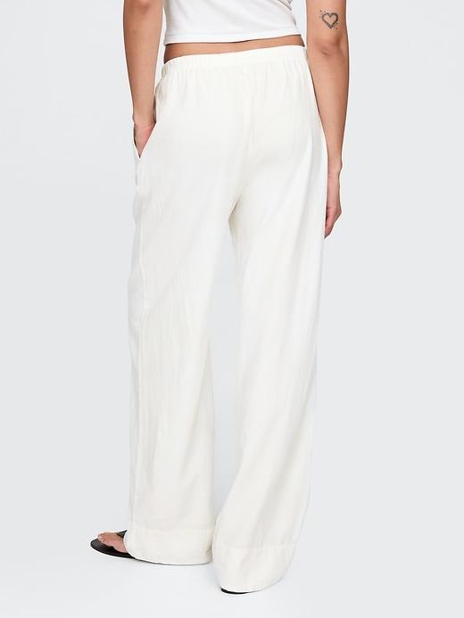 Linen-Blend Easy Wide-Hem Pants Product Image