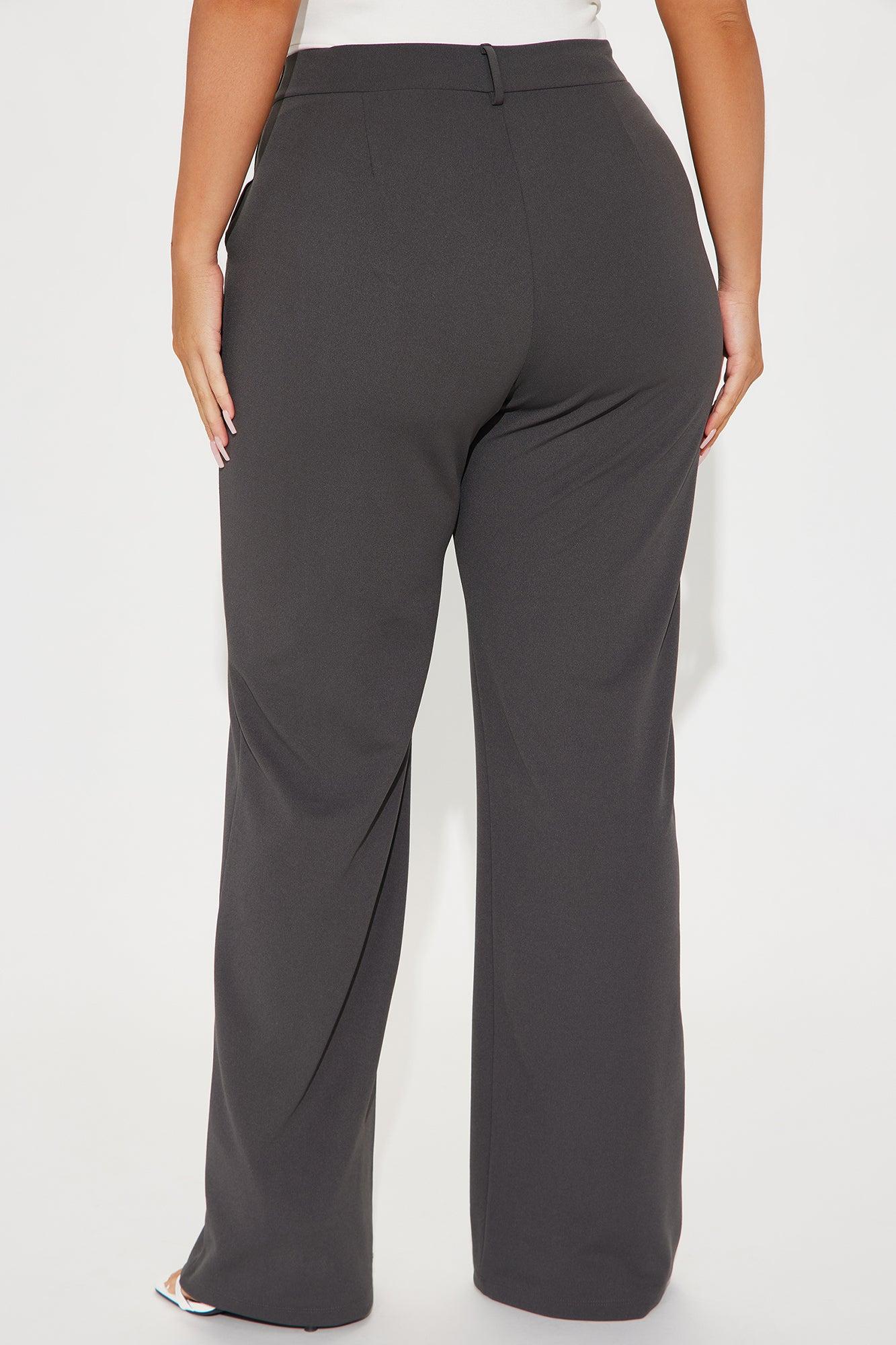 Heidi Wide Leg Trouser Pant - Charcoal Product Image