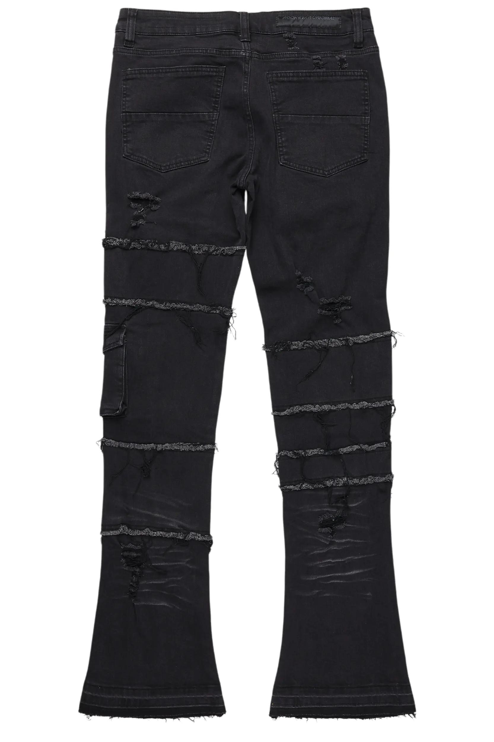 Folly Dark Grey Painter Stacked Flare Jean Male Product Image