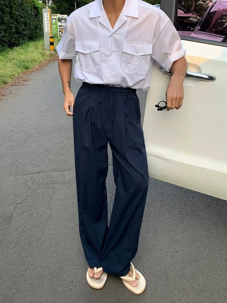 RT No. 11508 BLUE LINEN CASUAL PANTS Product Image