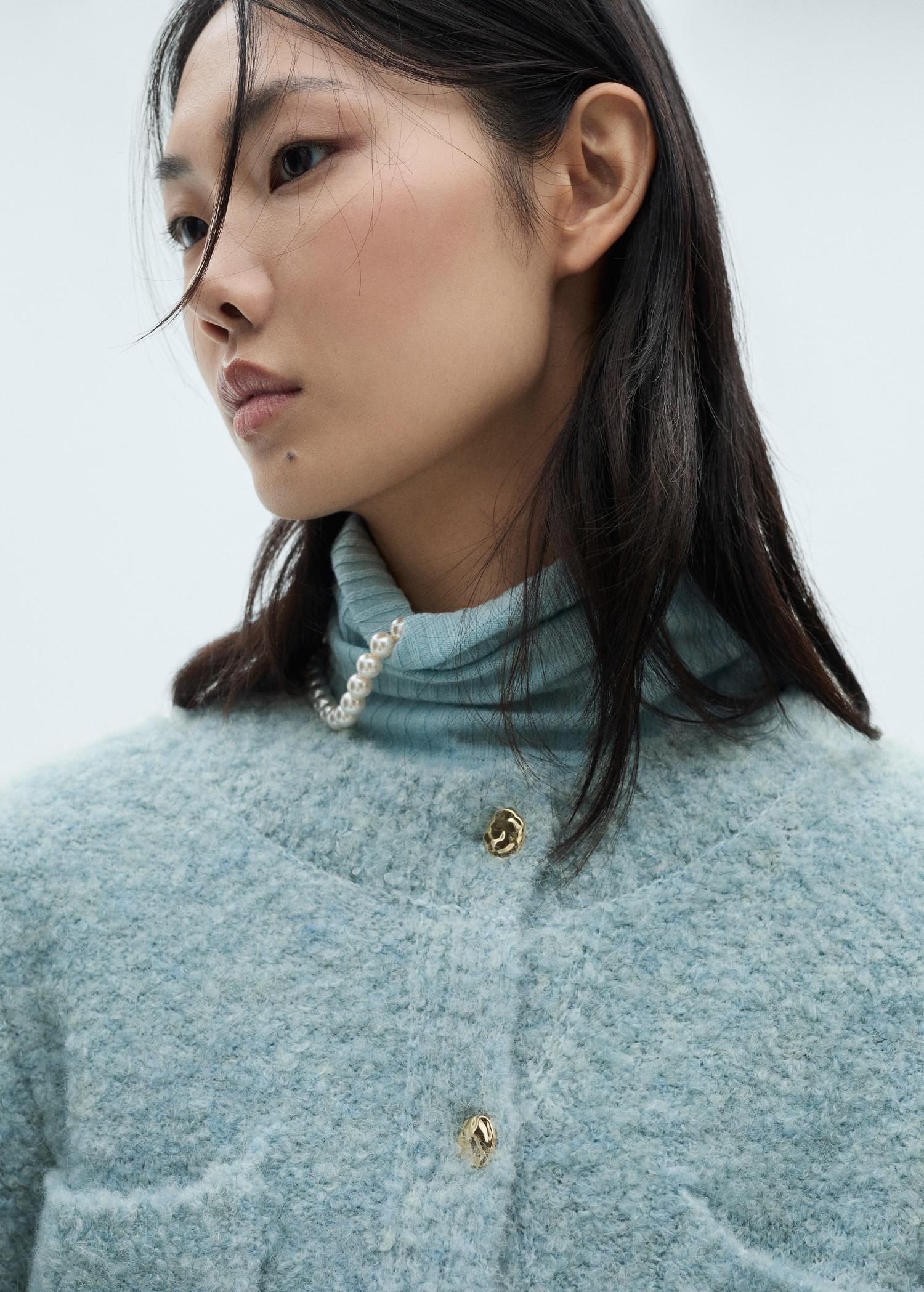 Bouclé jacket with jewel buttons - Women | MANGO USA Product Image