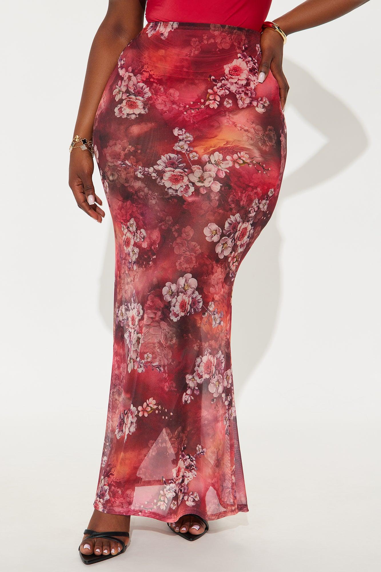 Harlowe Floral Maxi Skirt - Red/combo Female Product Image