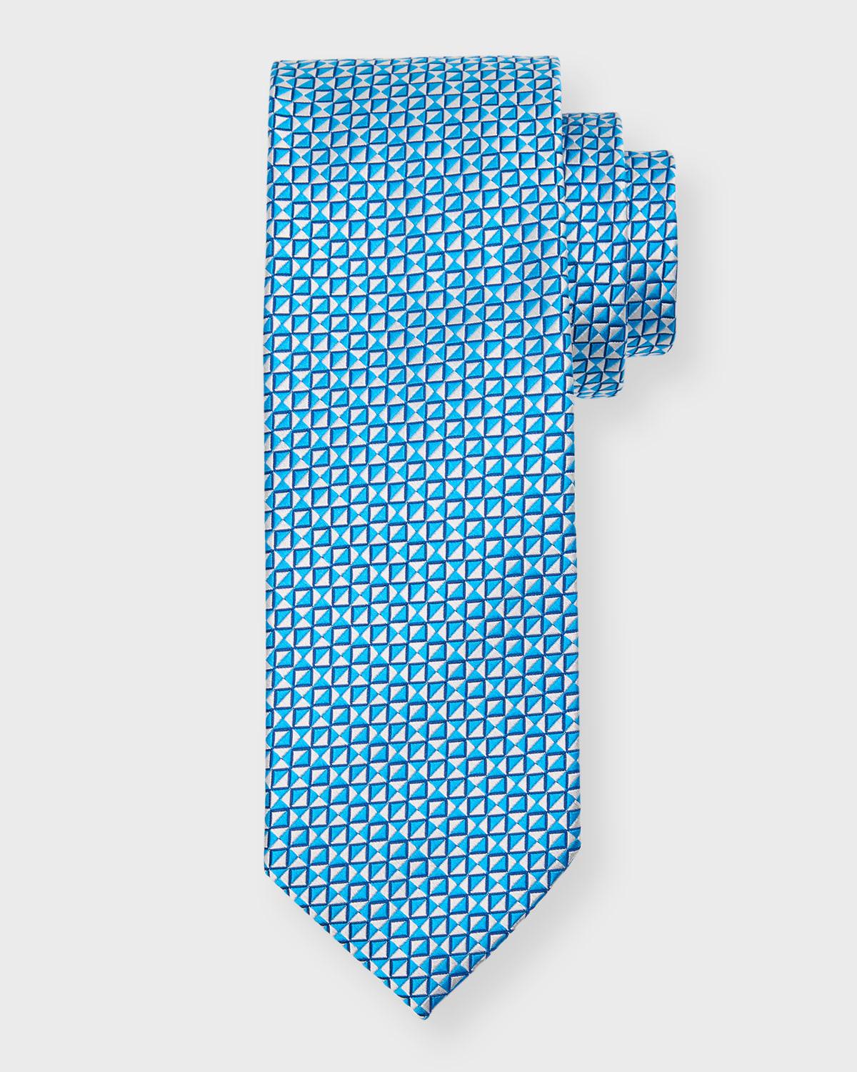 Mens Silk Micro-Geometric Tie Product Image