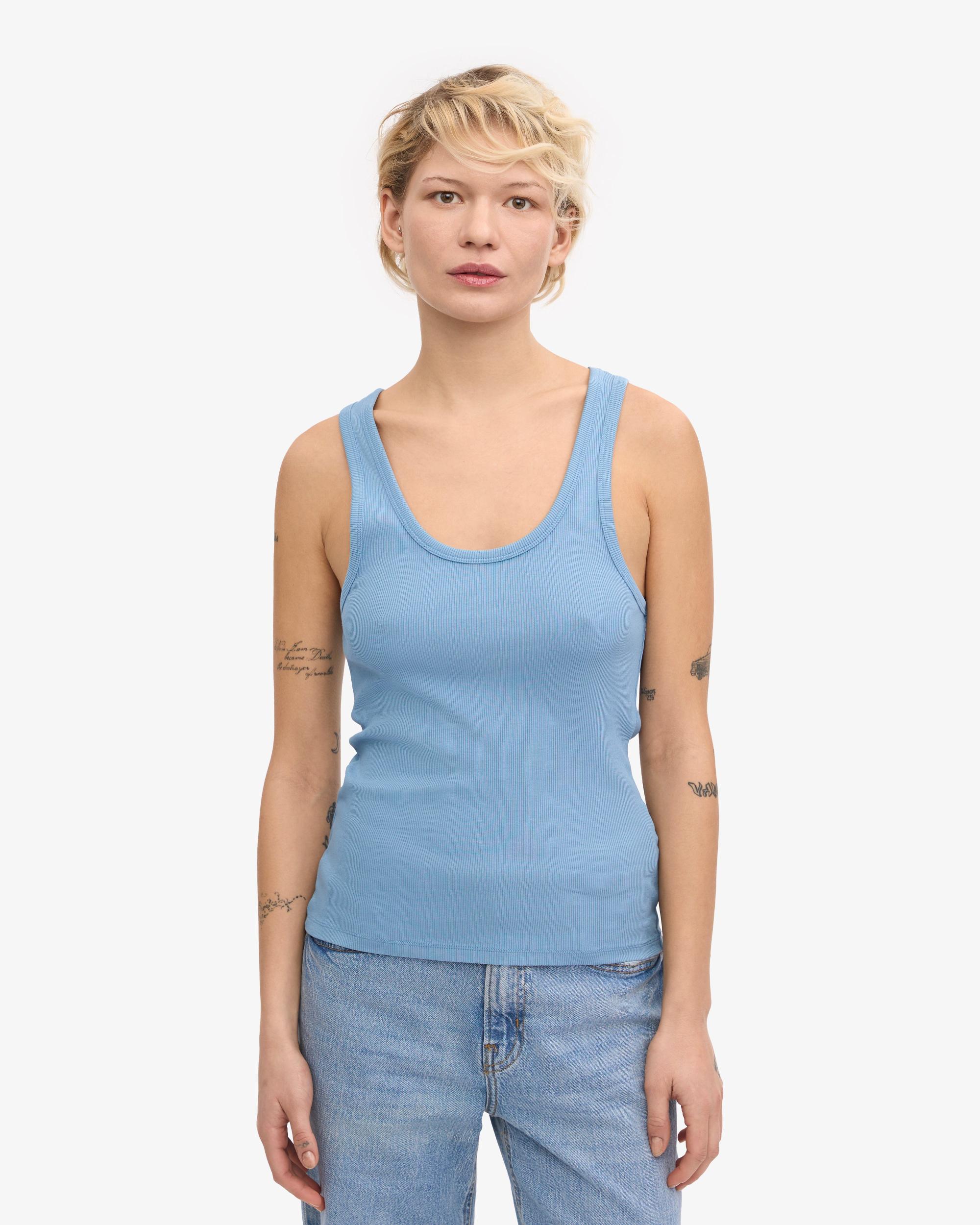 Women Organic Rib Tank Top - Coffee Brown Product Image