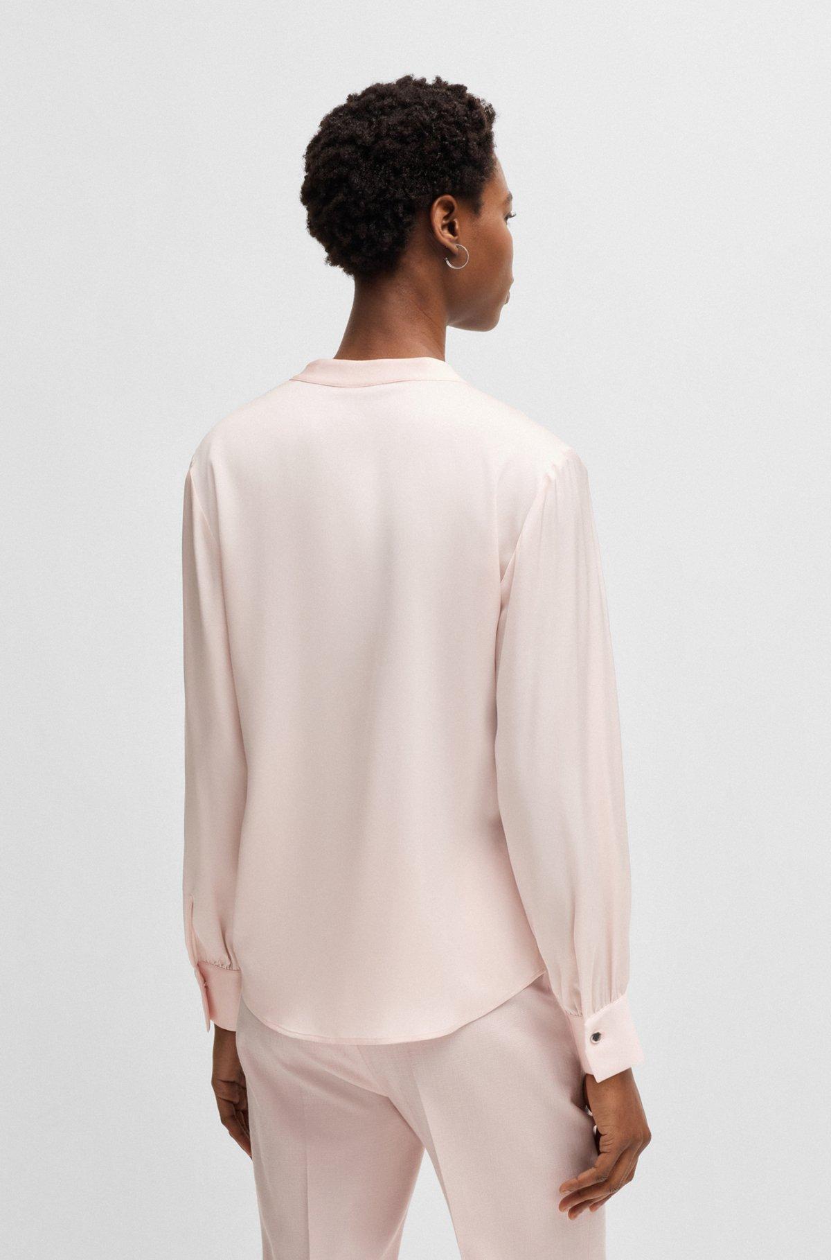 Regular-fit blouse in stretch silk Product Image