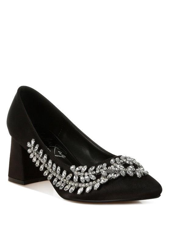 Abatina Satin Diamante Embellished Pumps Product Image