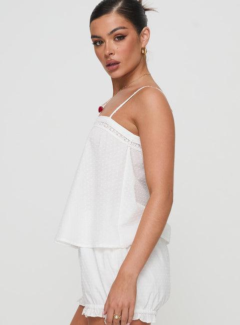 Invisible String Lace Sleep Top White Product Image