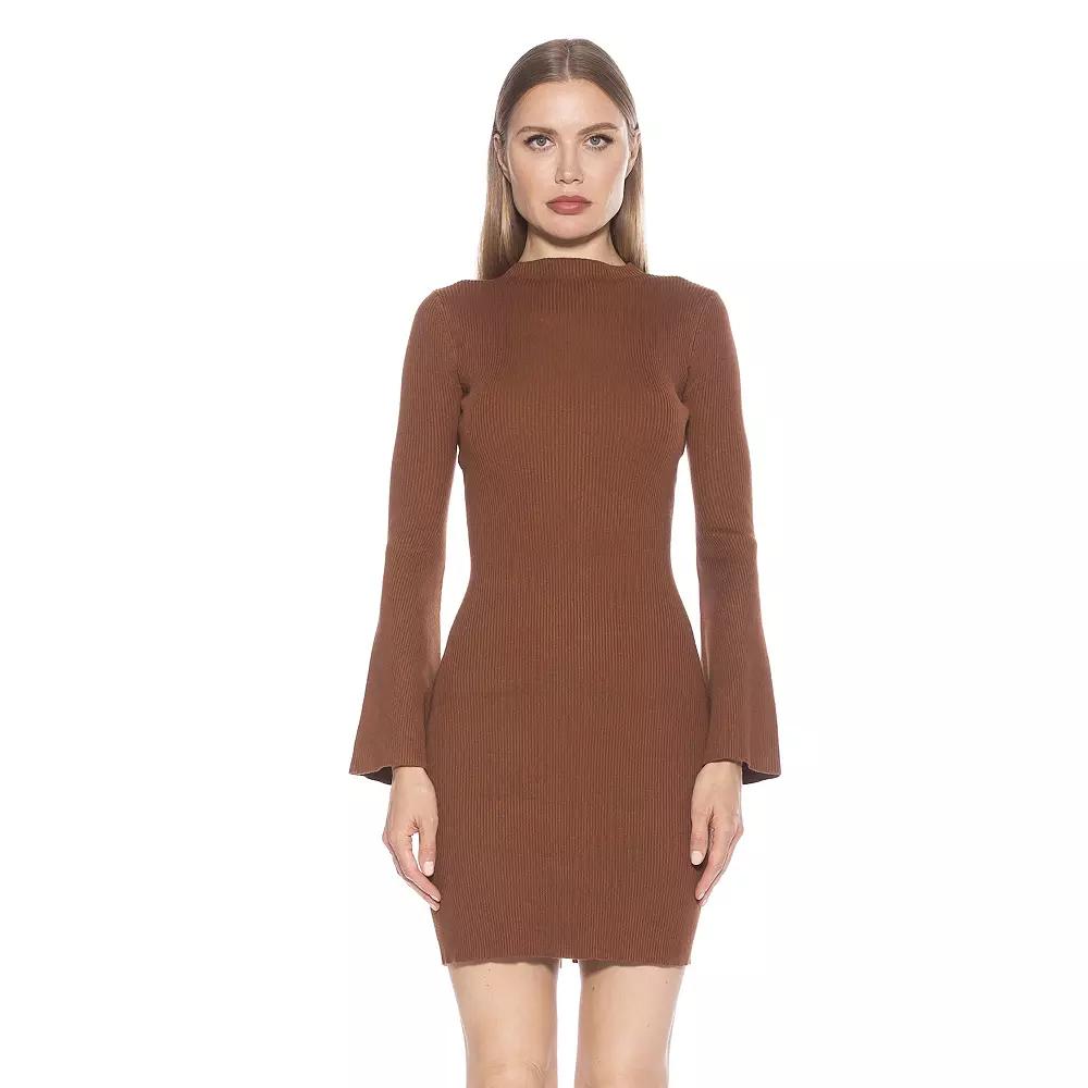 Women's ALEXIA ADMOR Sienna Turtleneck Flared Long Sleeve Knit Dress,  Product Image