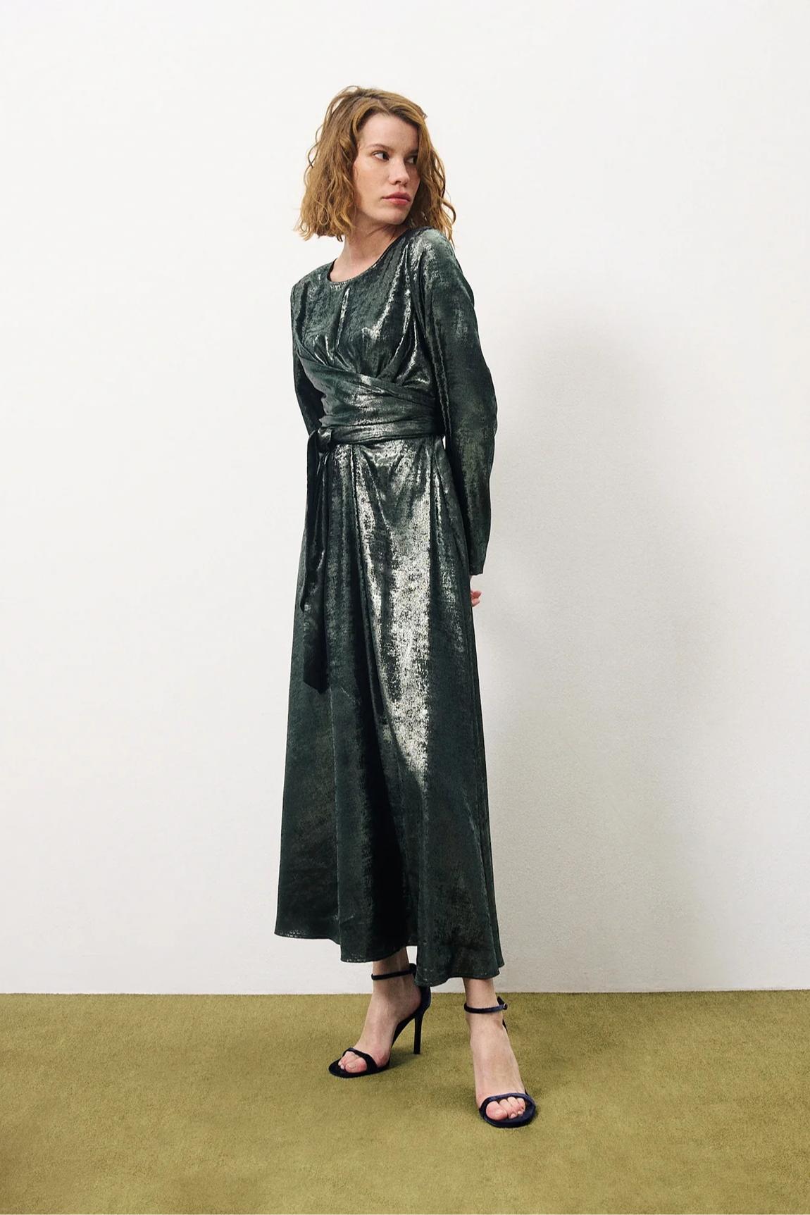 Clarina Metallic Dress Product Image