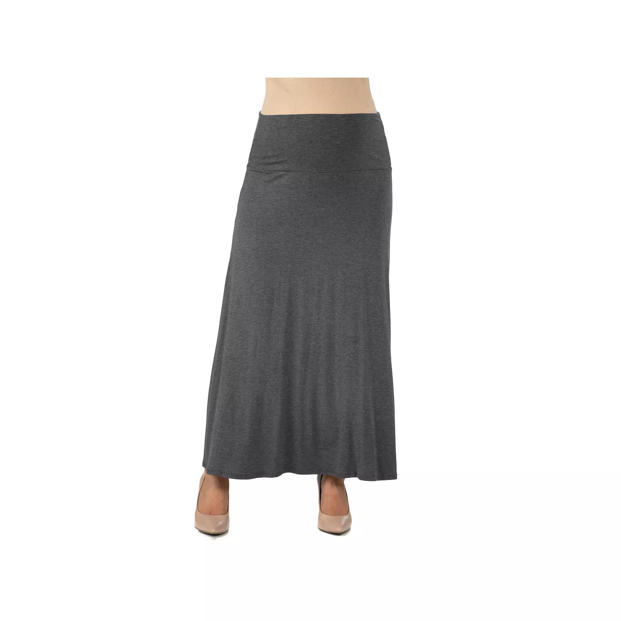 Maternity 24Seven Comfort Apparel Elastic Waist Maxi Skirt, Women's,  Product Image