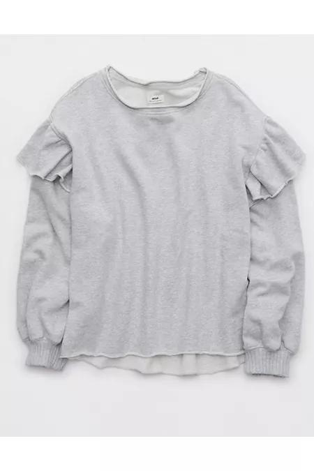 Aerie Ruffle Sleeve Sweatshirt Women's Product Image