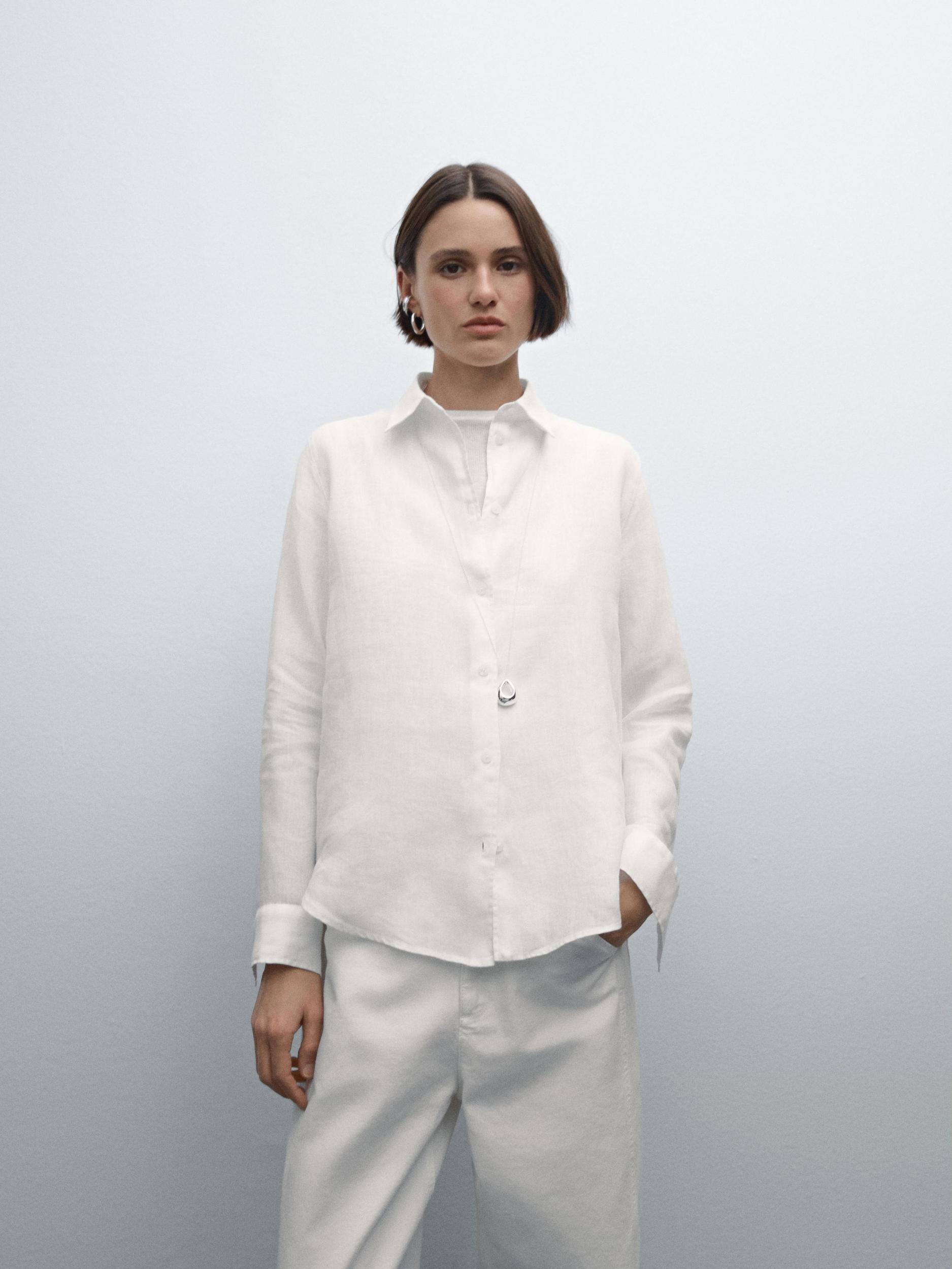 Flowing 100% linen shirt Product Image