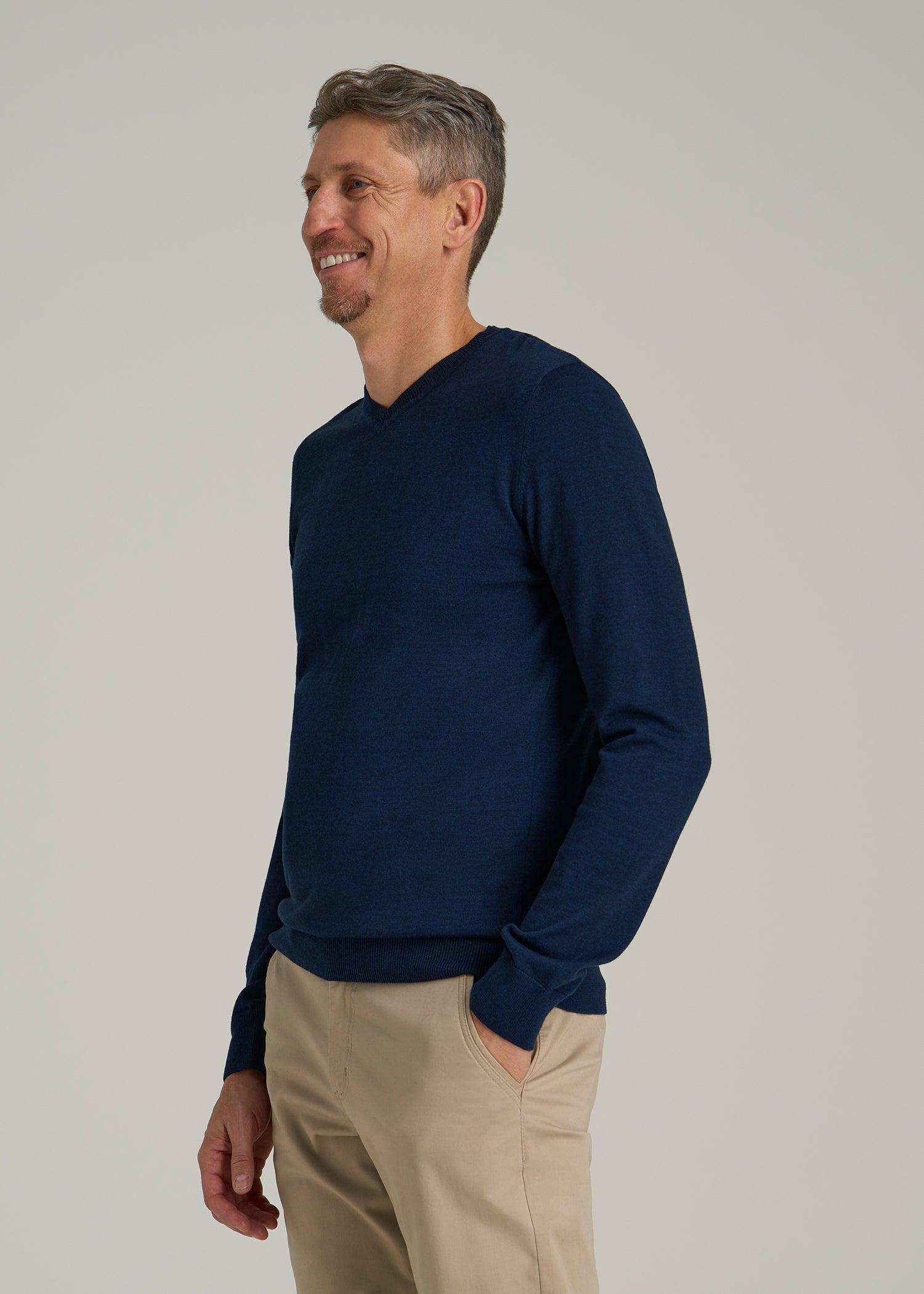Everyday V-Neck Sweater for Tall Men in Patriot Blue Male Product Image