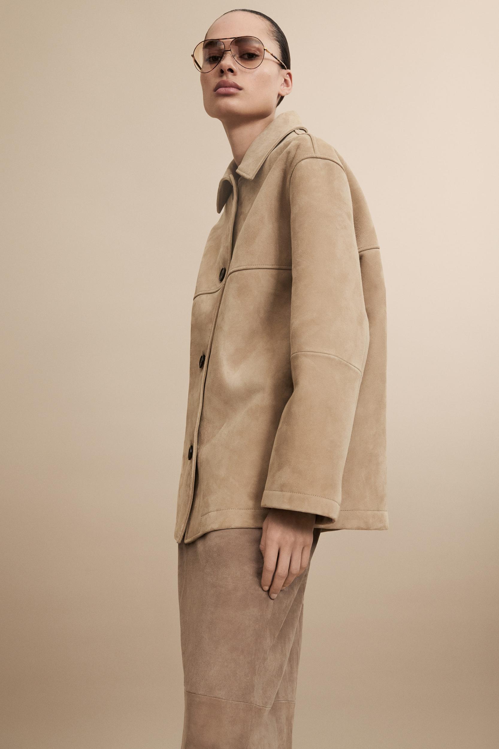 COLLARED SUEDE JACKET Product Image