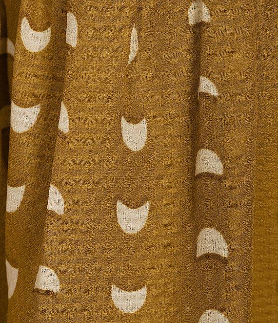 Skies Are Blue Chiffon Print Square Neck Short Puff Sleeve Coordinating Cropped Top Product Image