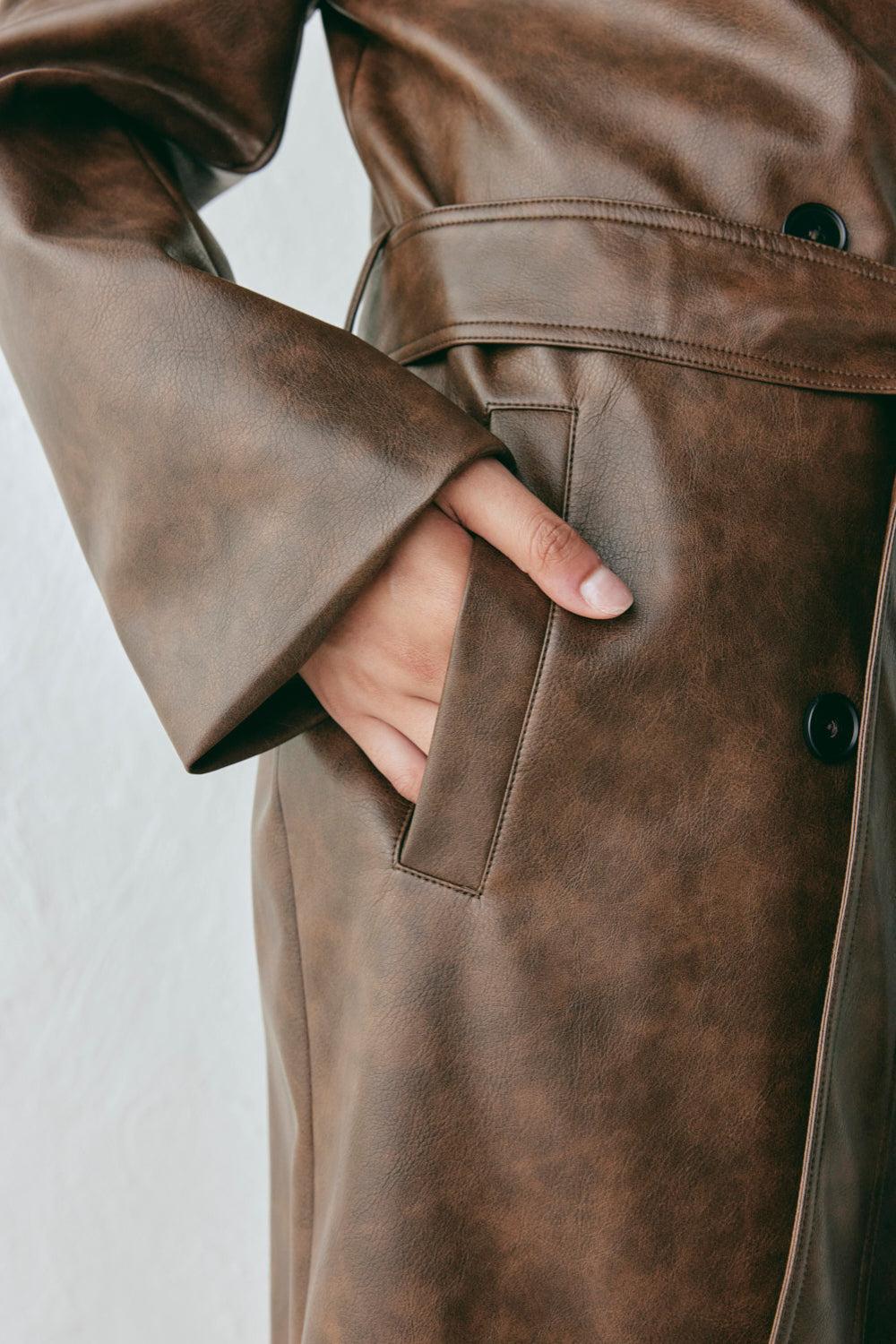 Zoa Trench Coat Coffee Product Image
