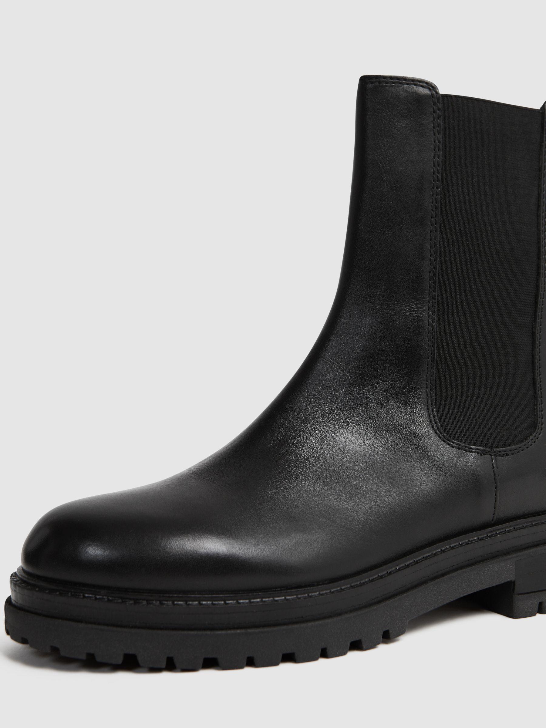 Leather Chelsea Boots in Black Product Image