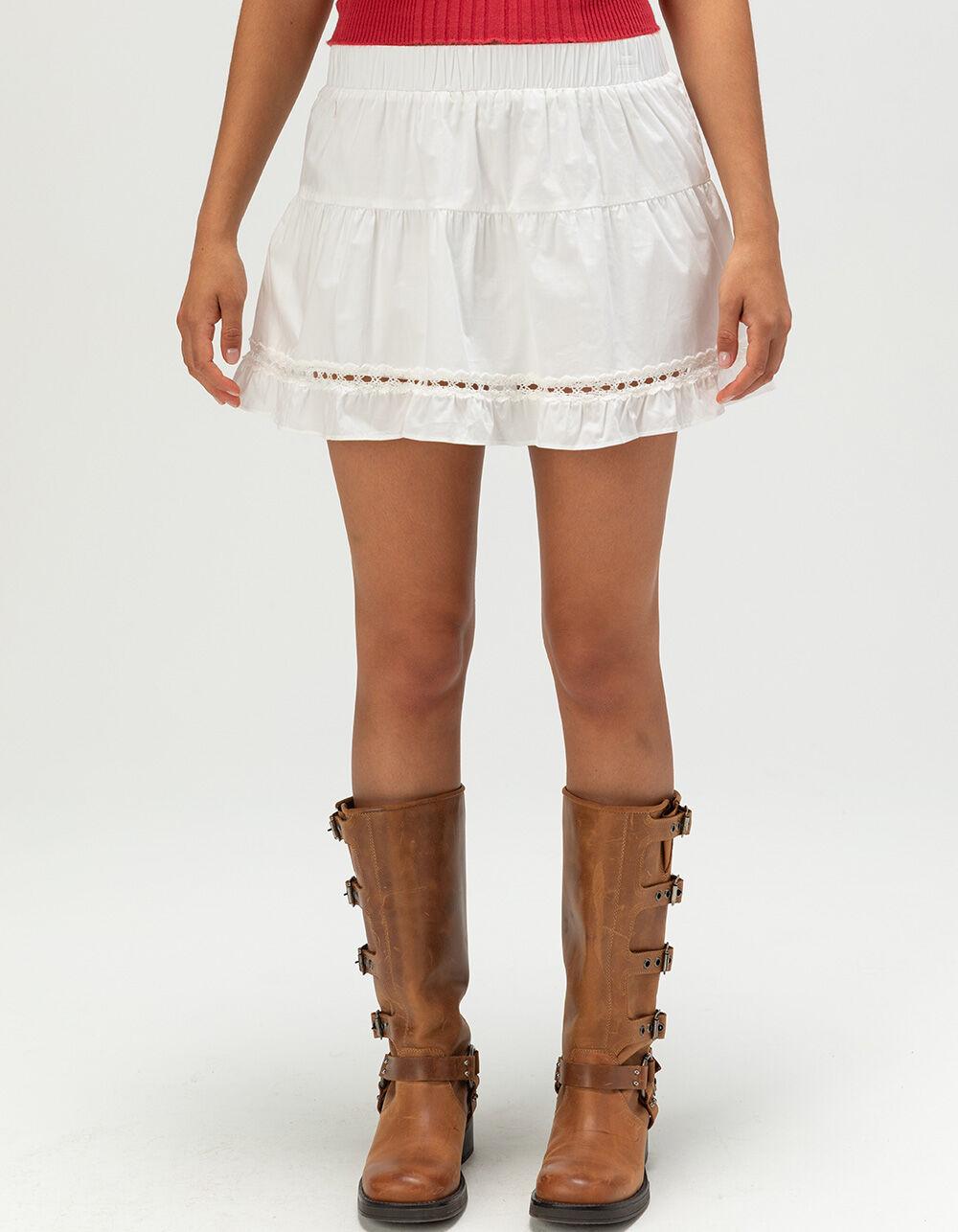 RSQ Womens A-Line Mini Skirt - WHITE Product Image