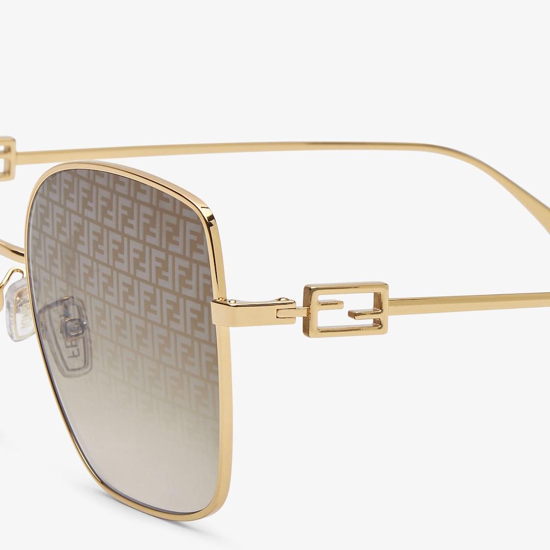 BaguetteGold metal sunglasses with FF micro logo lenses Product Image