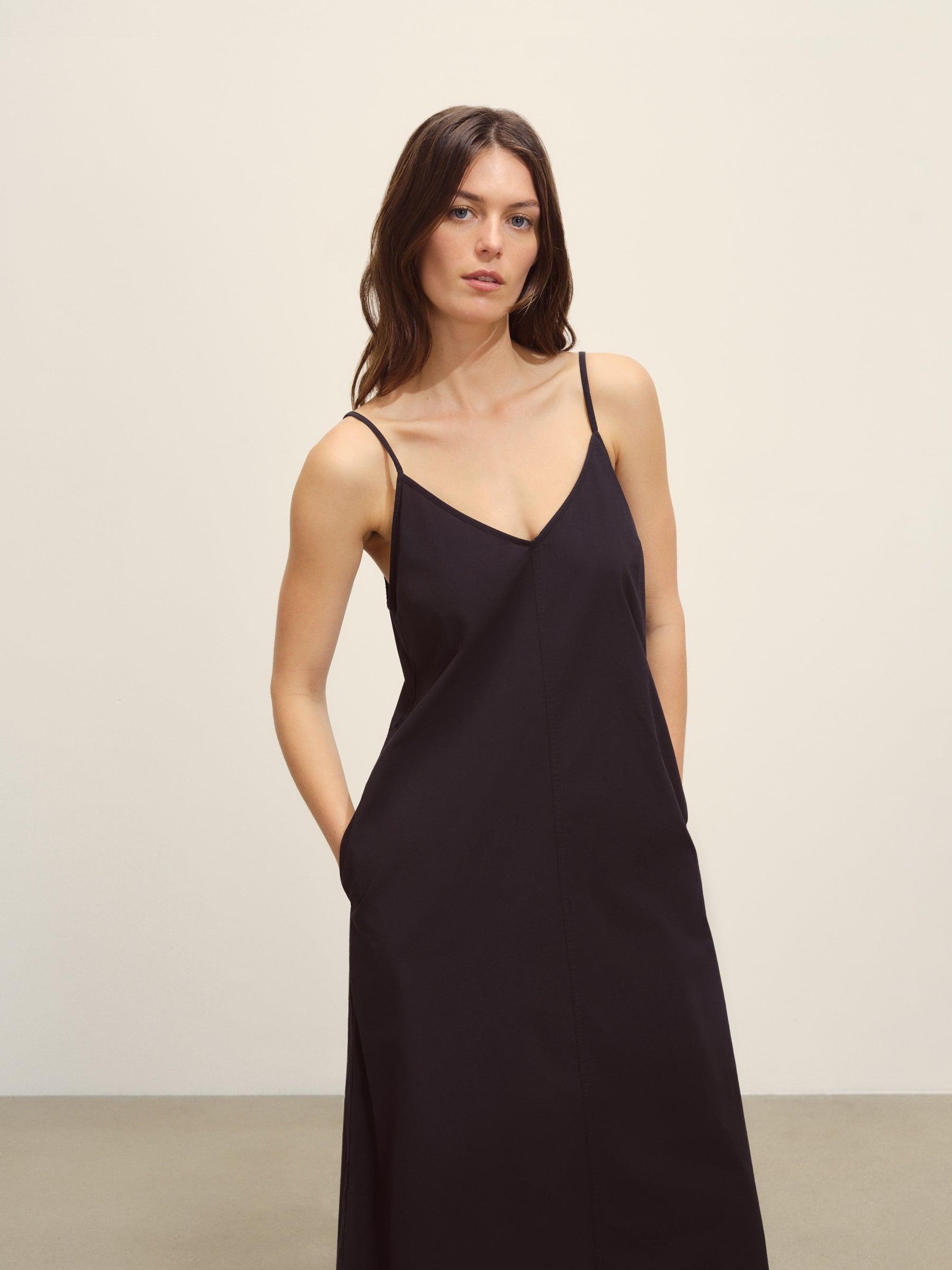 Black Mainstay Cotton Slip Dress Product Image