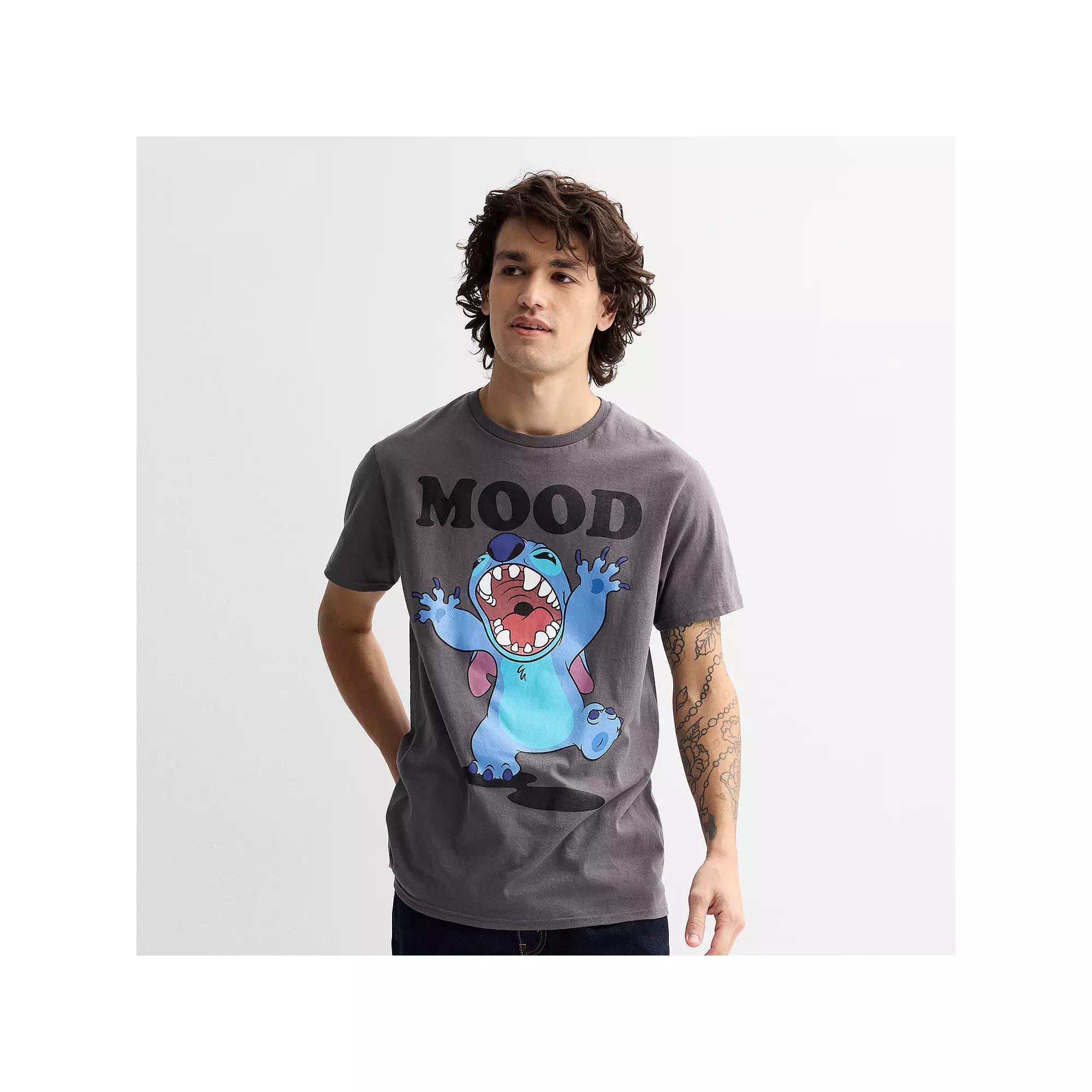 Disney's Lilo & Stitch Men's Mood Graphic Tee, Size: XXL, Grey Product Image