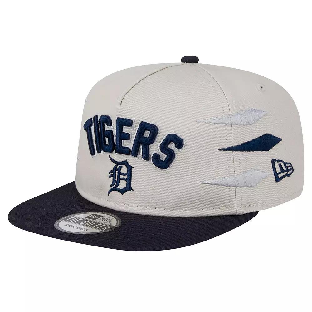 Men's New Era Cream Detroit Tigers Iron Golfer Snapback Hat, Beige Product Image