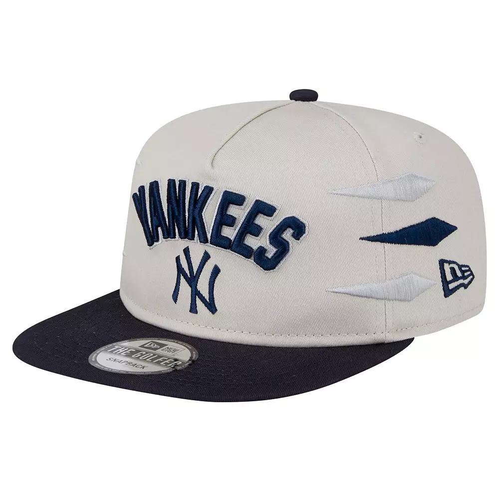 Men's New Era Cream New York Yankees Iron Golfer Snapback Hat, Beige Product Image
