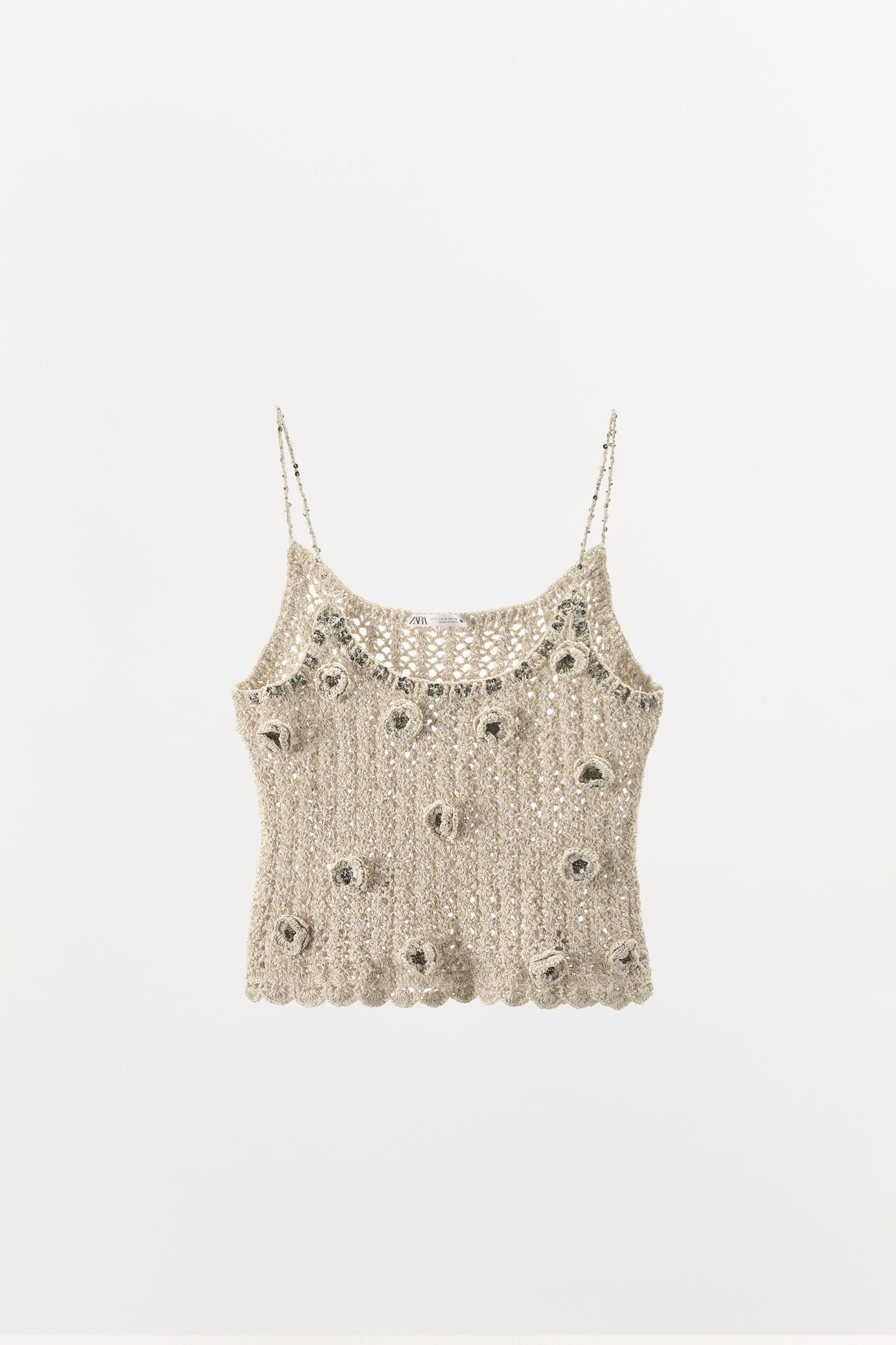 LIMITED EDITION CROCHET TOP WITH RAISED FLOWERS Product Image