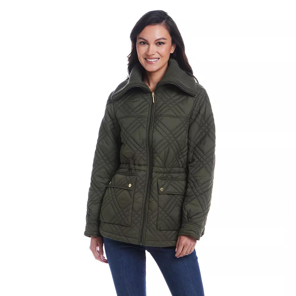 Women's Weathercast Wide Collar Quilted Anorak Jacket,  Product Image