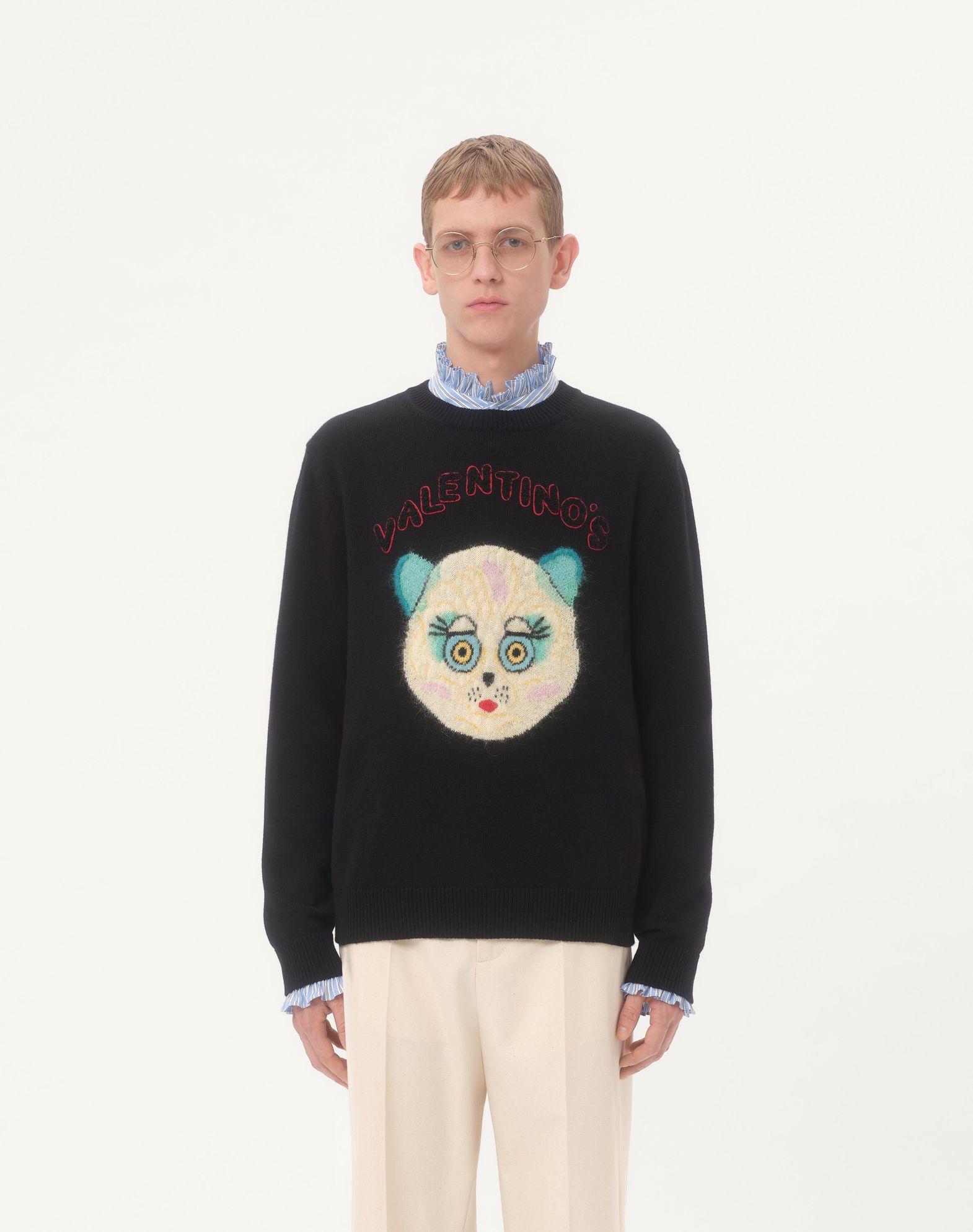 Wool And Cotton Sweater With Le Chat De La Maison Patch Product Image