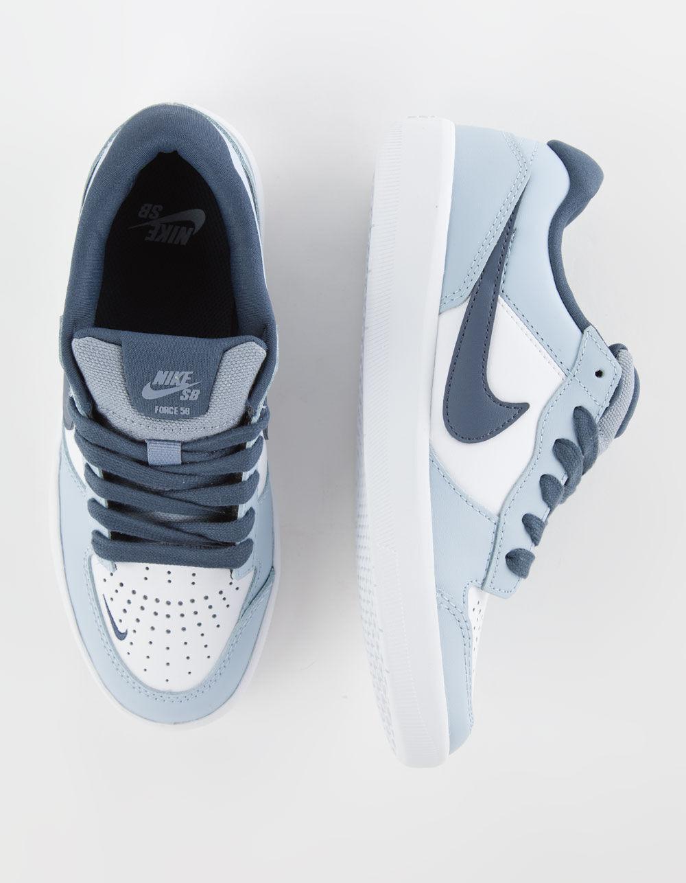 NIKE SB Force 58 Premium Skate Shoes - WHT/BLUE Product Image