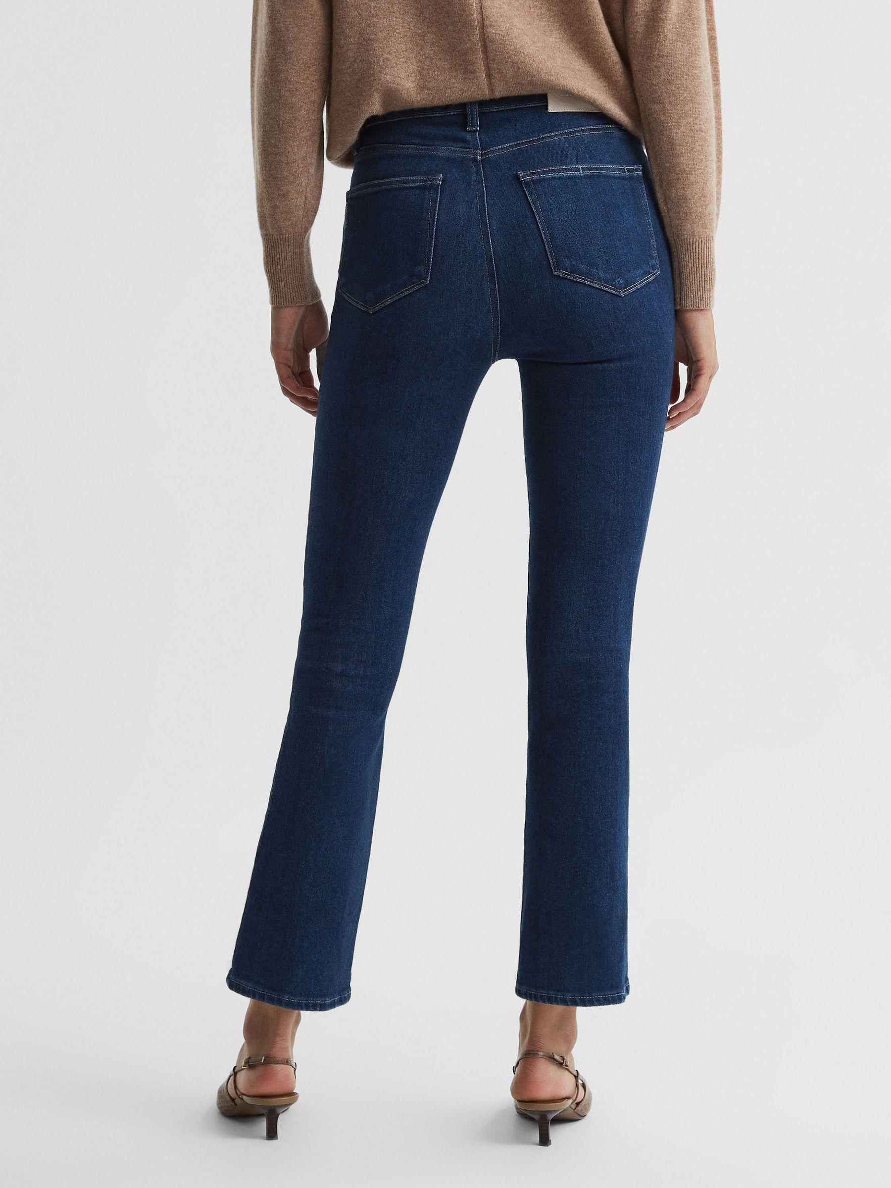 Paige High Rise Flared Jeans in Timeless Blue Product Image