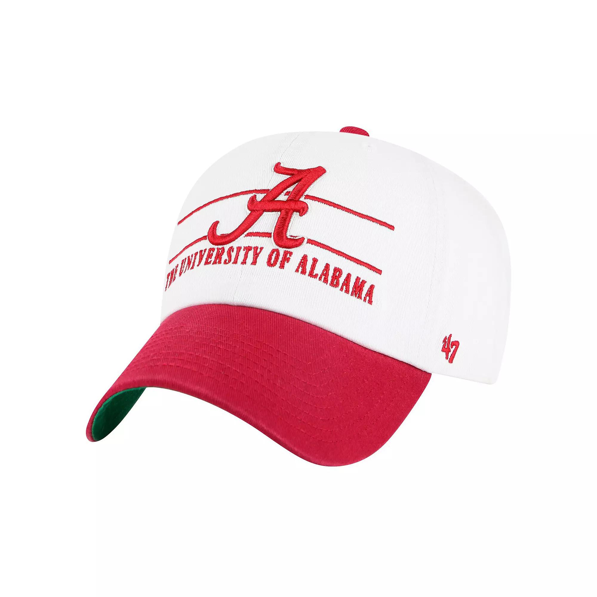 Men's '47 White Alabama Crimson Tide Gridiron Clean Up Adjustable Hat Product Image