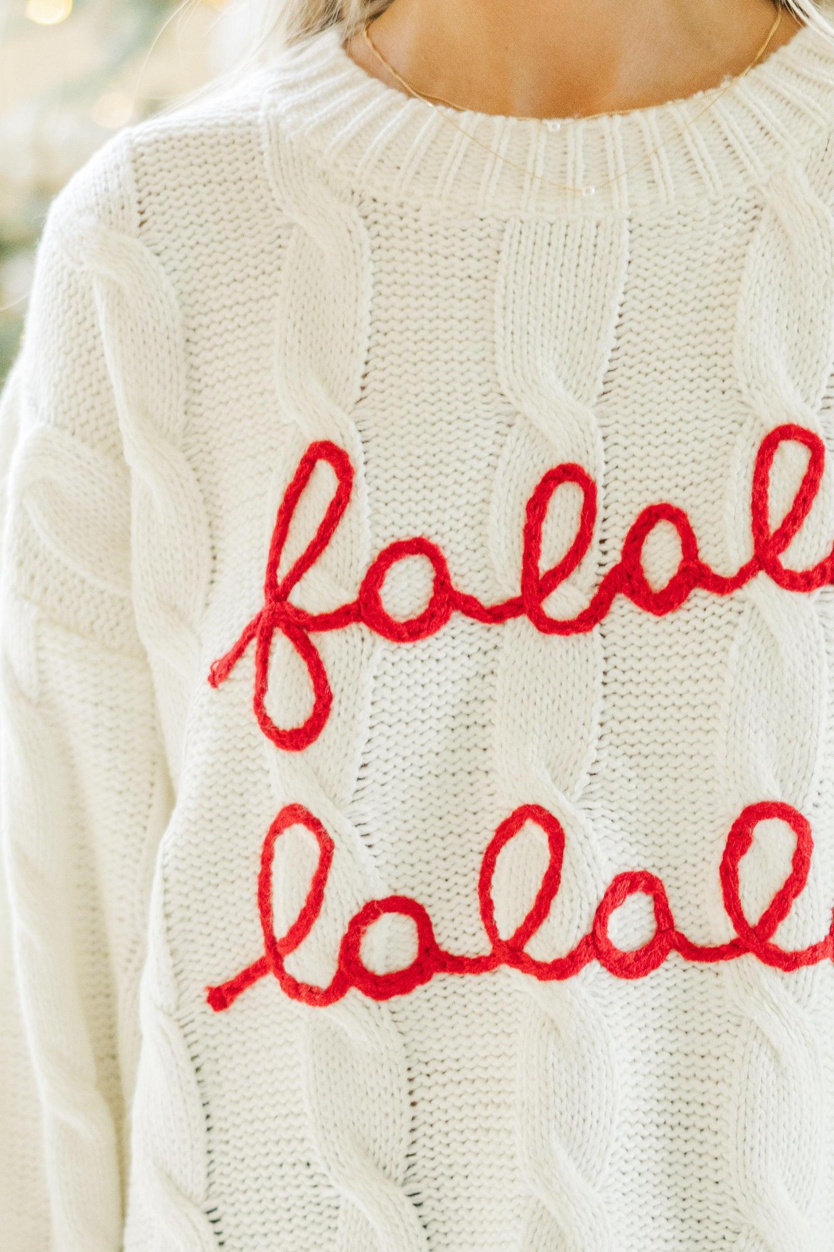 Falala Cream Cable Knit Sweater Female Product Image