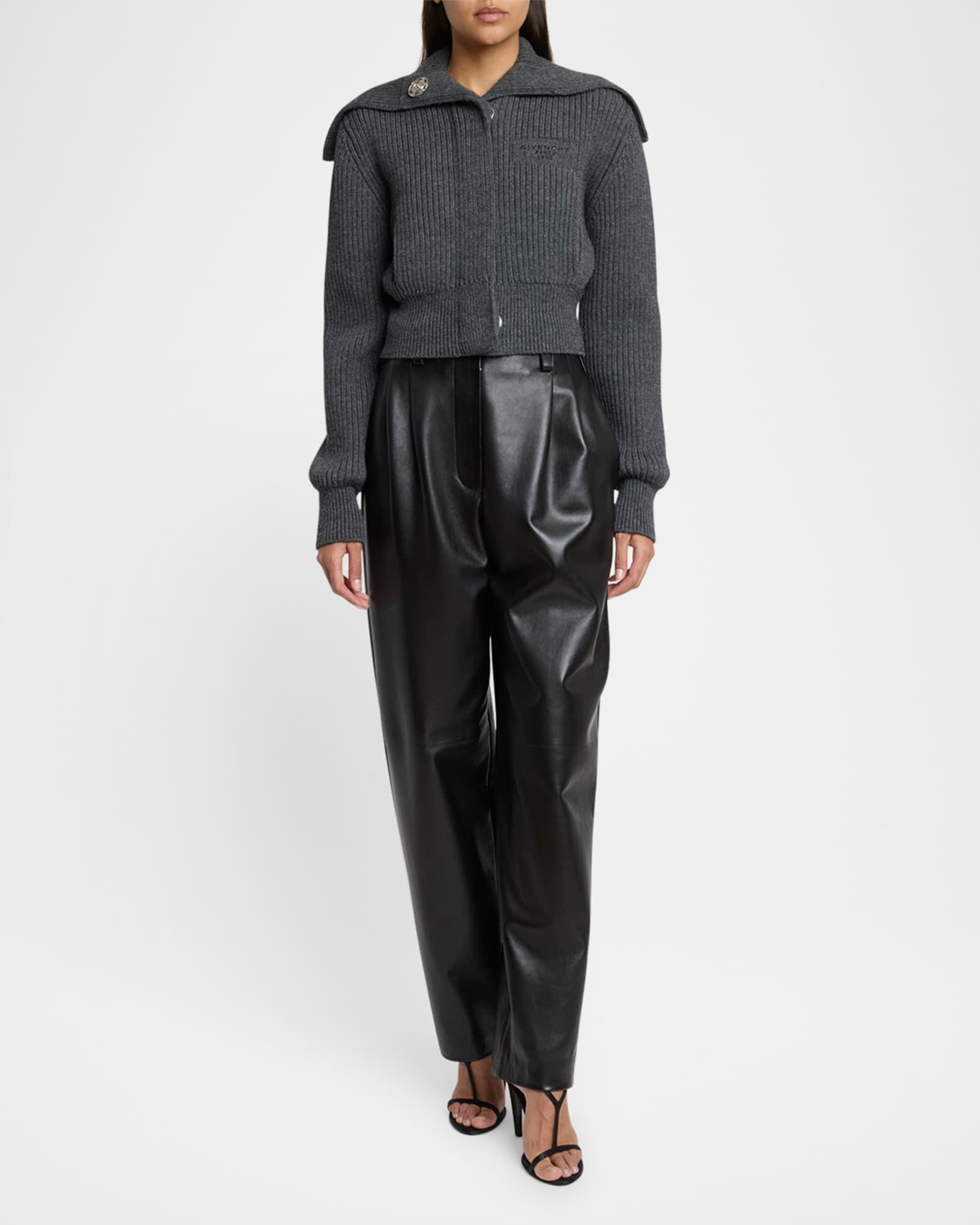 Ribbed Oversized Collar Cardigan Product Image