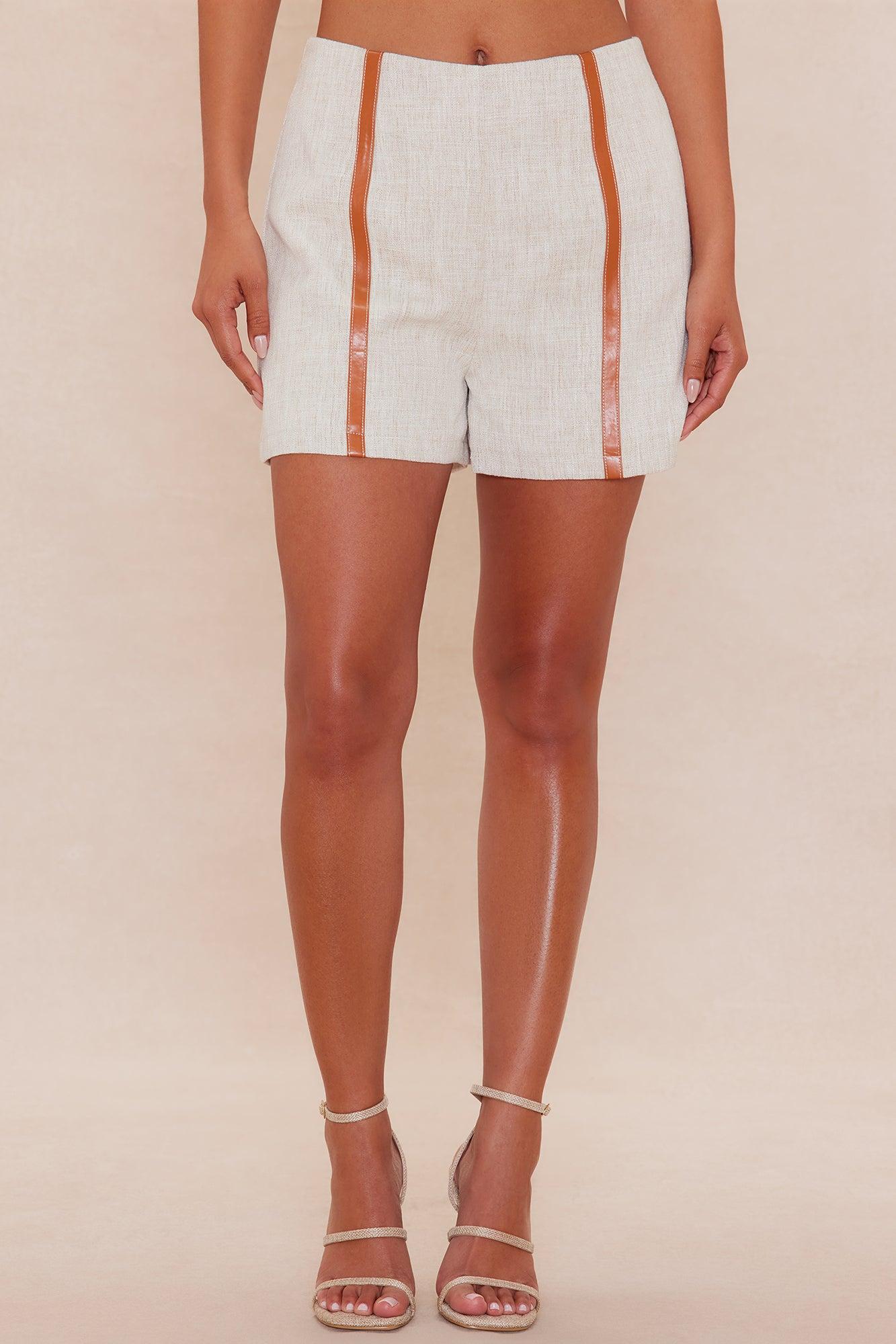 Lani Linen Blazer Short Set - Natural/Combo Female Product Image